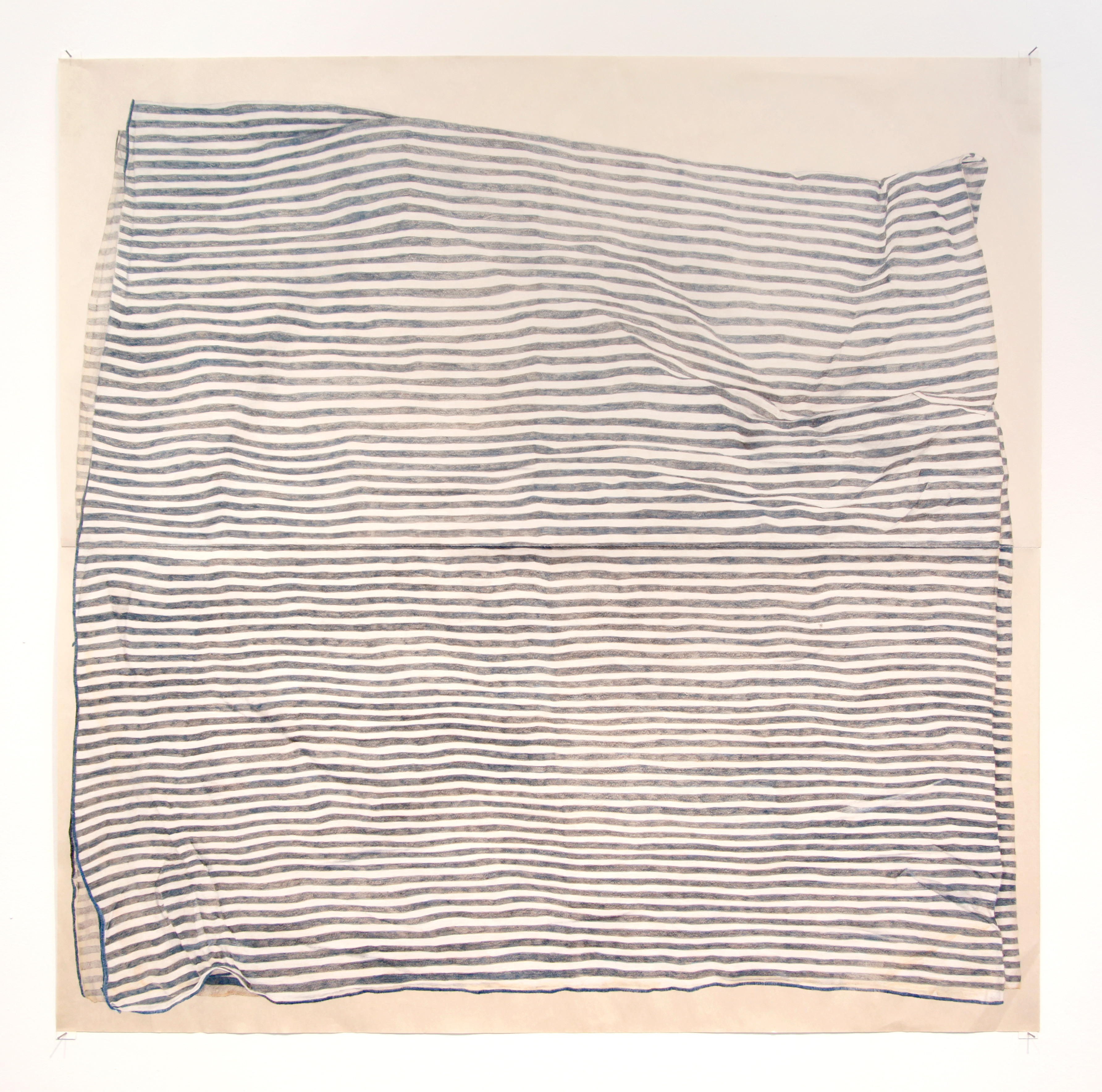 rag (large), 2012Colored pencil on sewn newsprint, 30" x 30"
