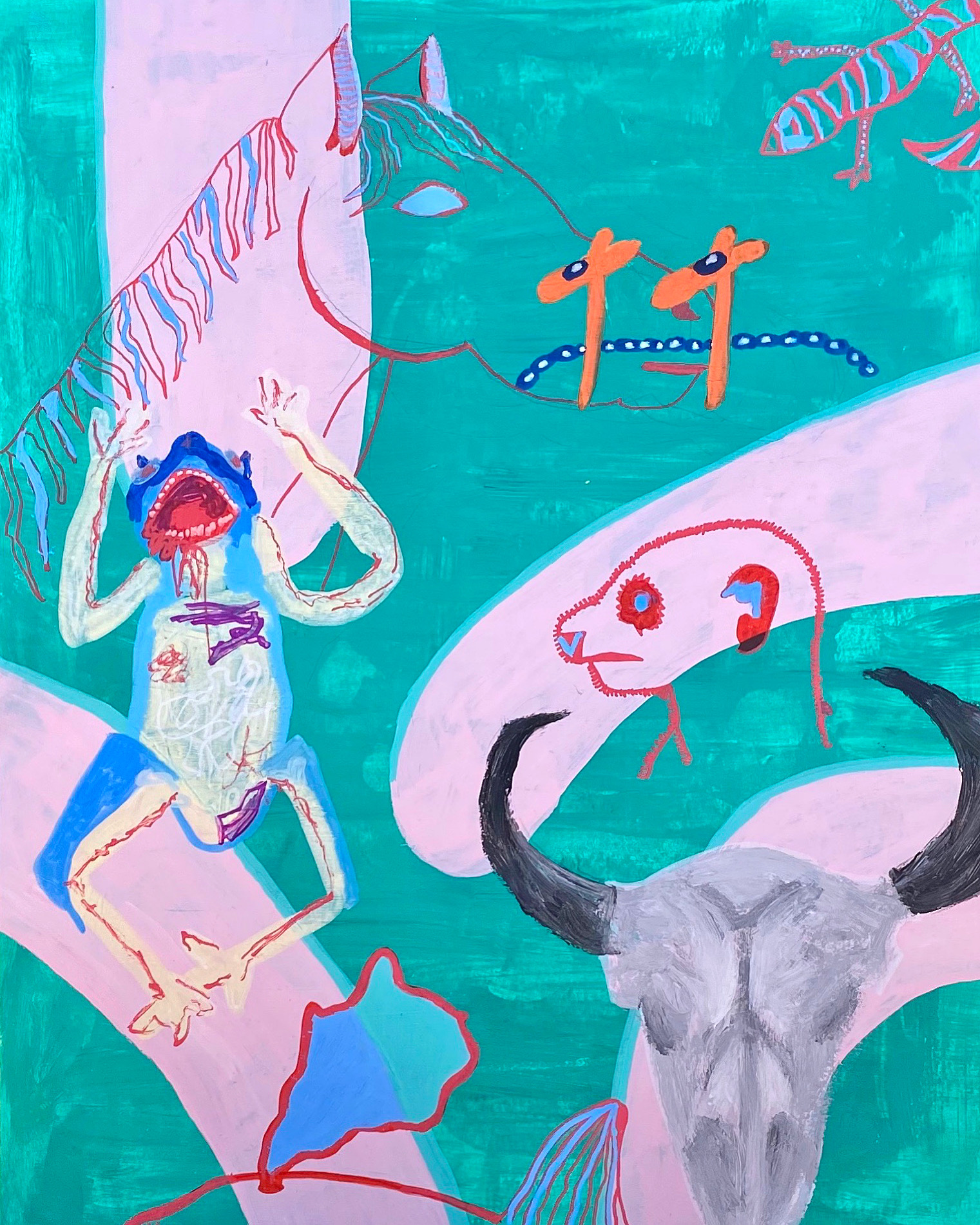 Animals, 2020, acrylic on paper