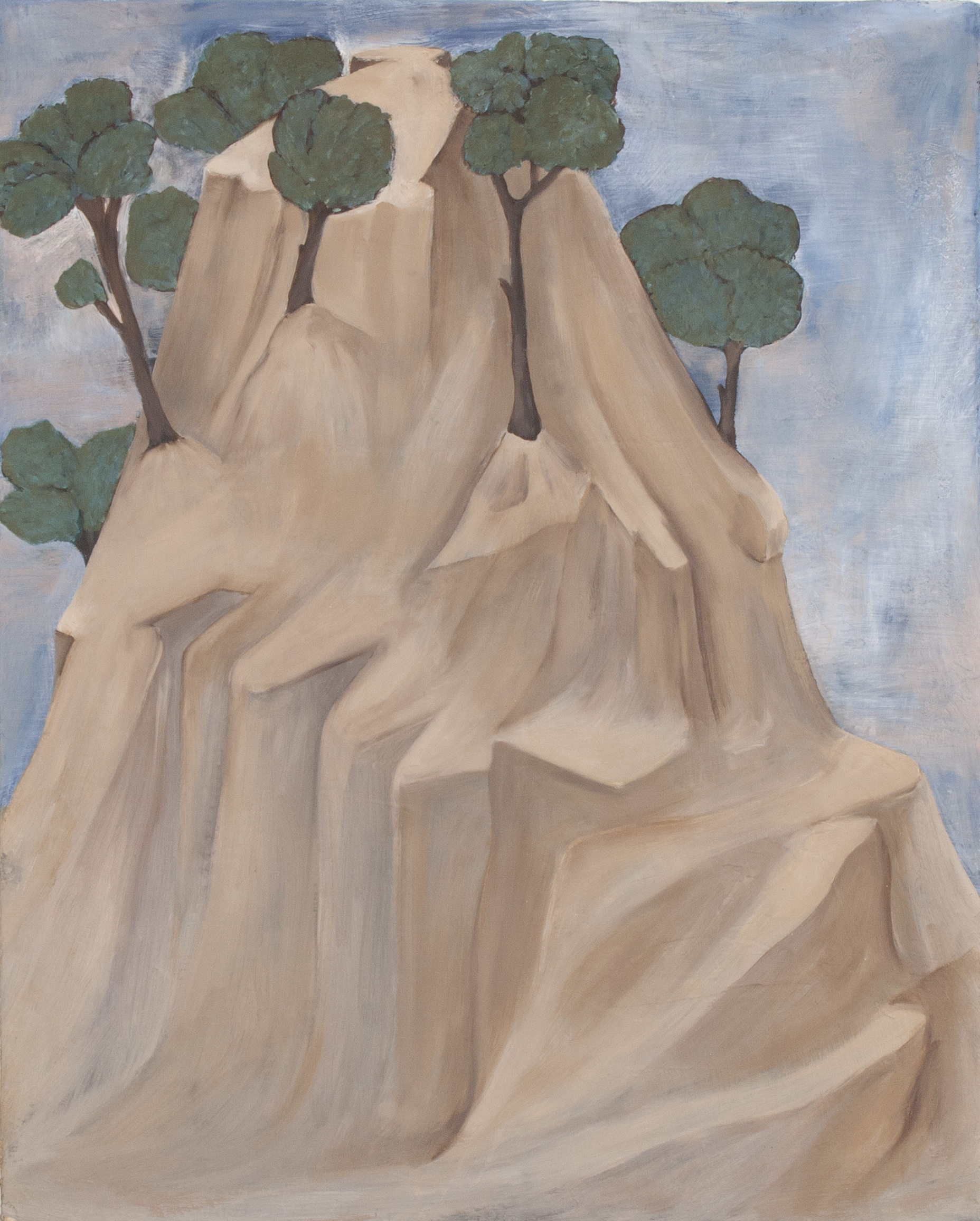 Landscape after Giotto, 2010, 48x60cm, oil and pigment on gesso