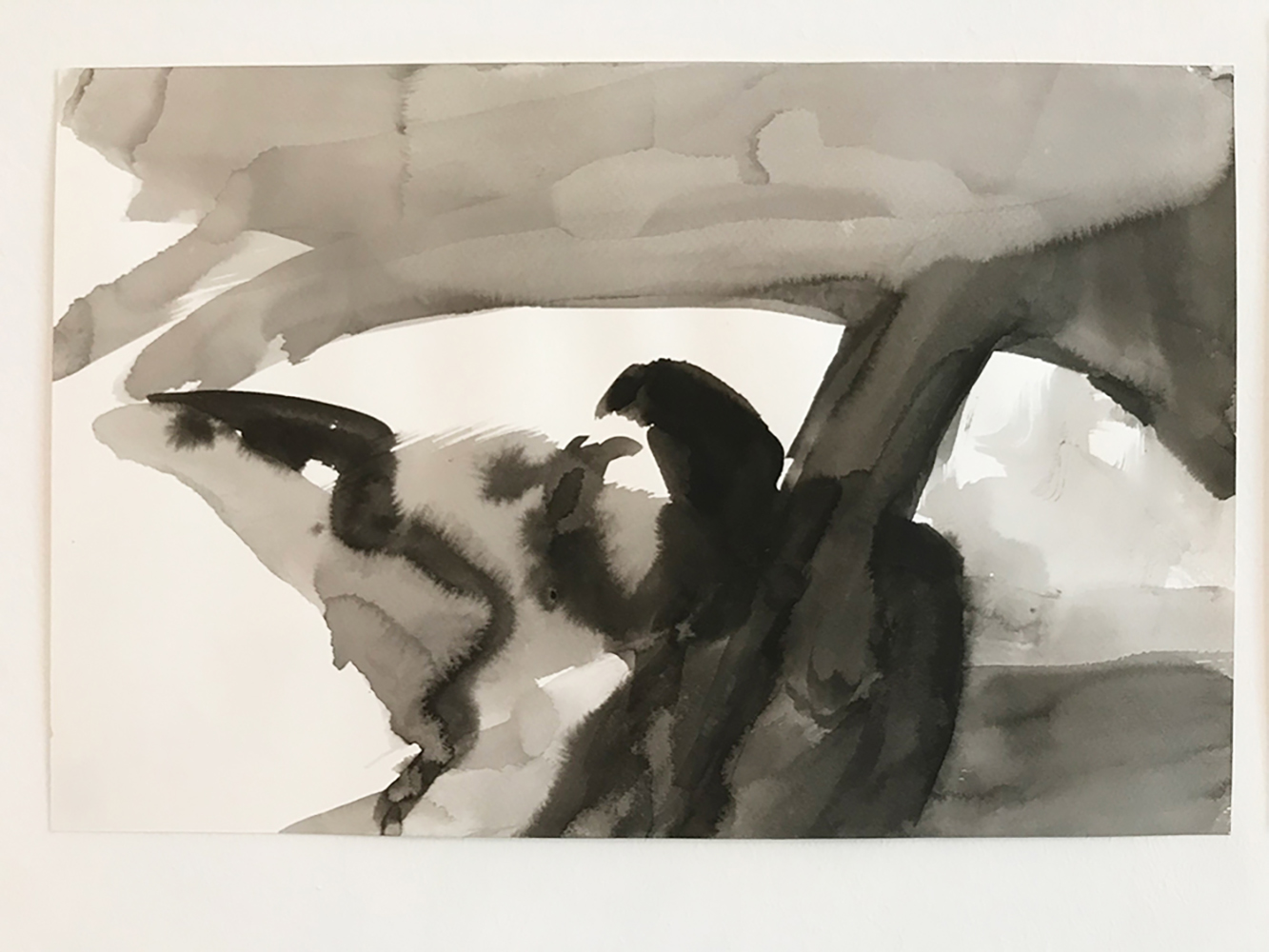 With V in his car, 2020,&nbsp;ink on paper