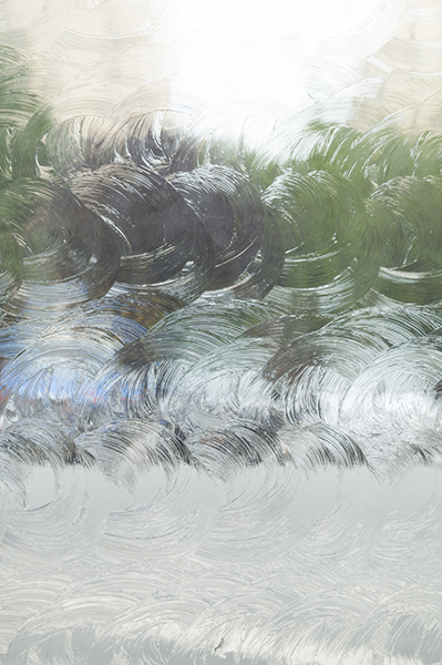 Untitled, 2015, cement, burlap, glass, vaseline