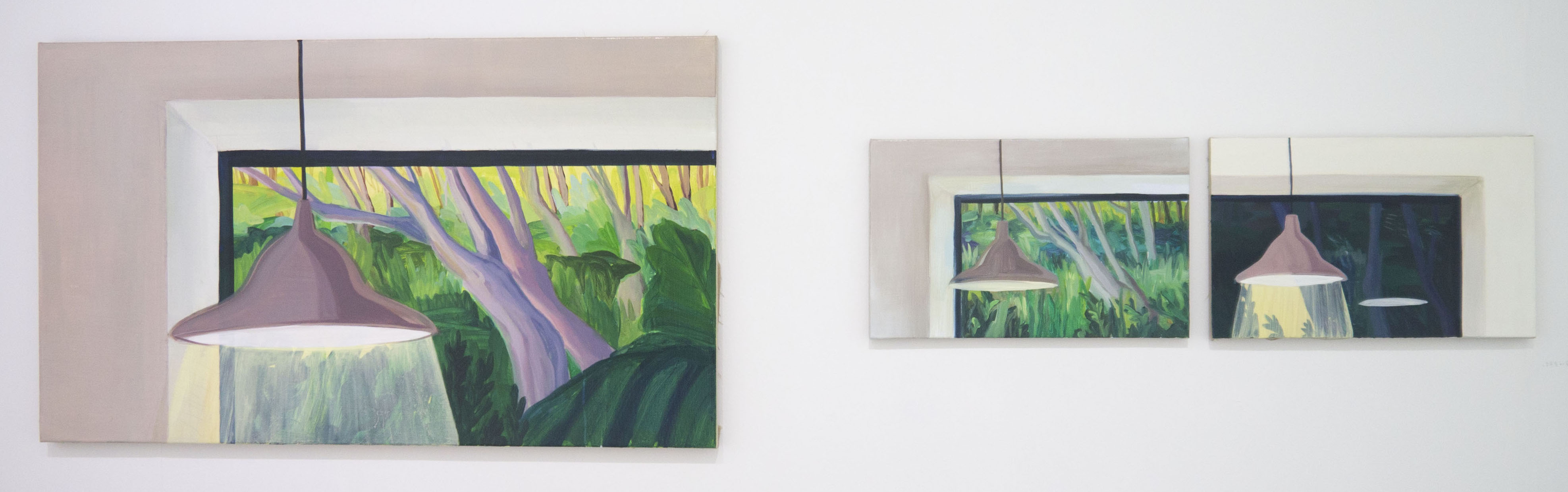 Untitled windows, 2017, oil on linen, 69x118cm,33x53cm, 33x53cm
