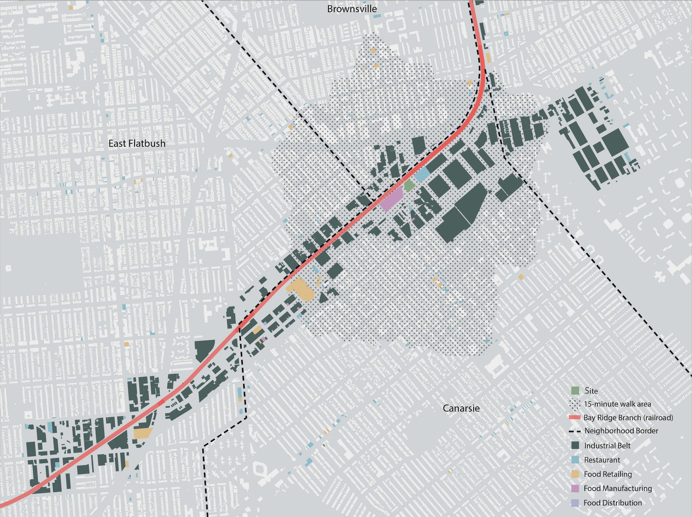 Industrial belt at the intersection of East Flatbush, Brownsville and Canarsie