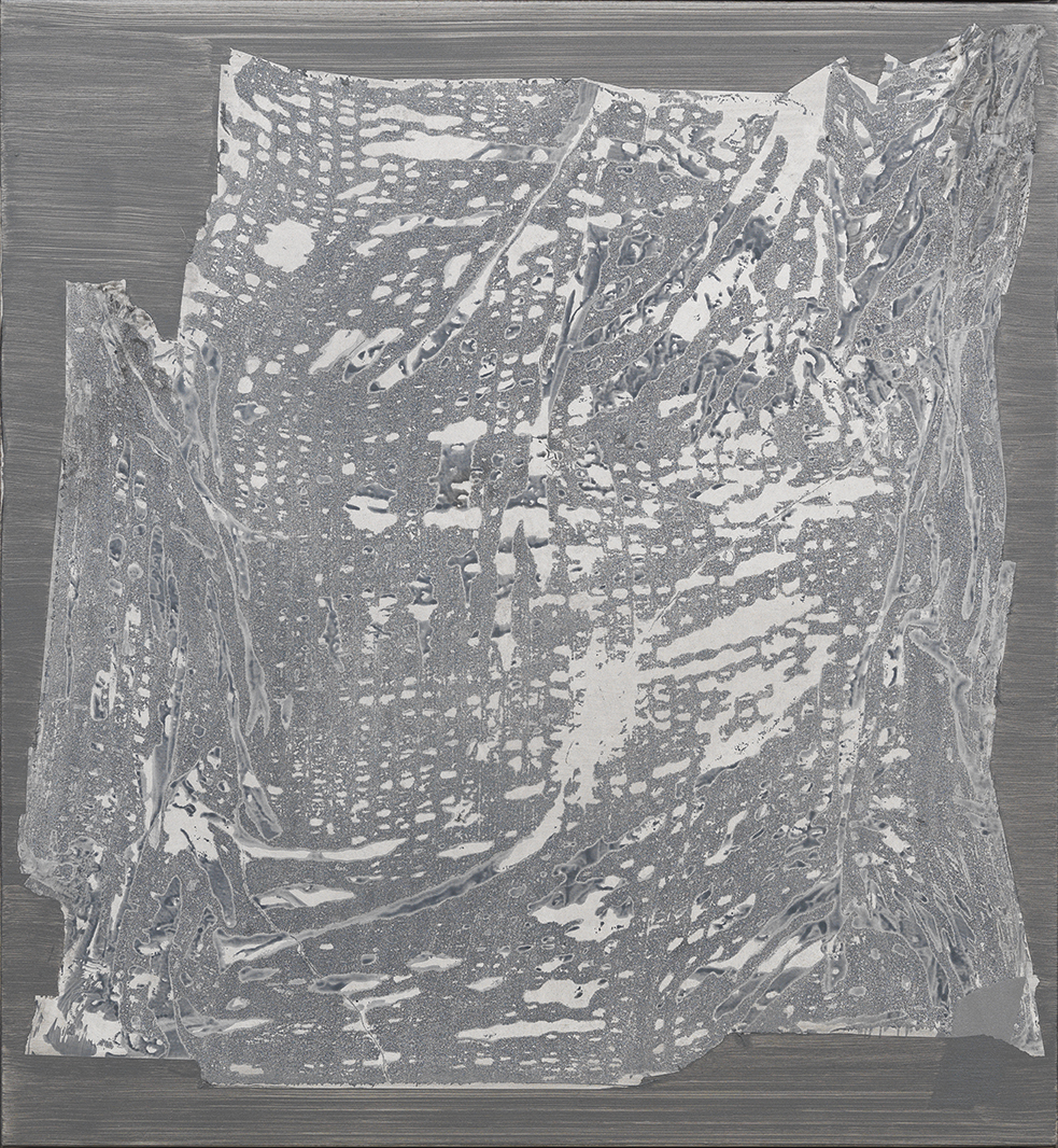 "Denna plats - Skala 1:1 (Residue)", acrylics on polyester canvas, 23x21", 58x54 cm 