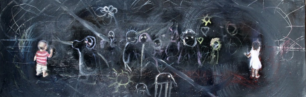 The Chalkboard | oil on canvas | 90 x 29.5 | 2018