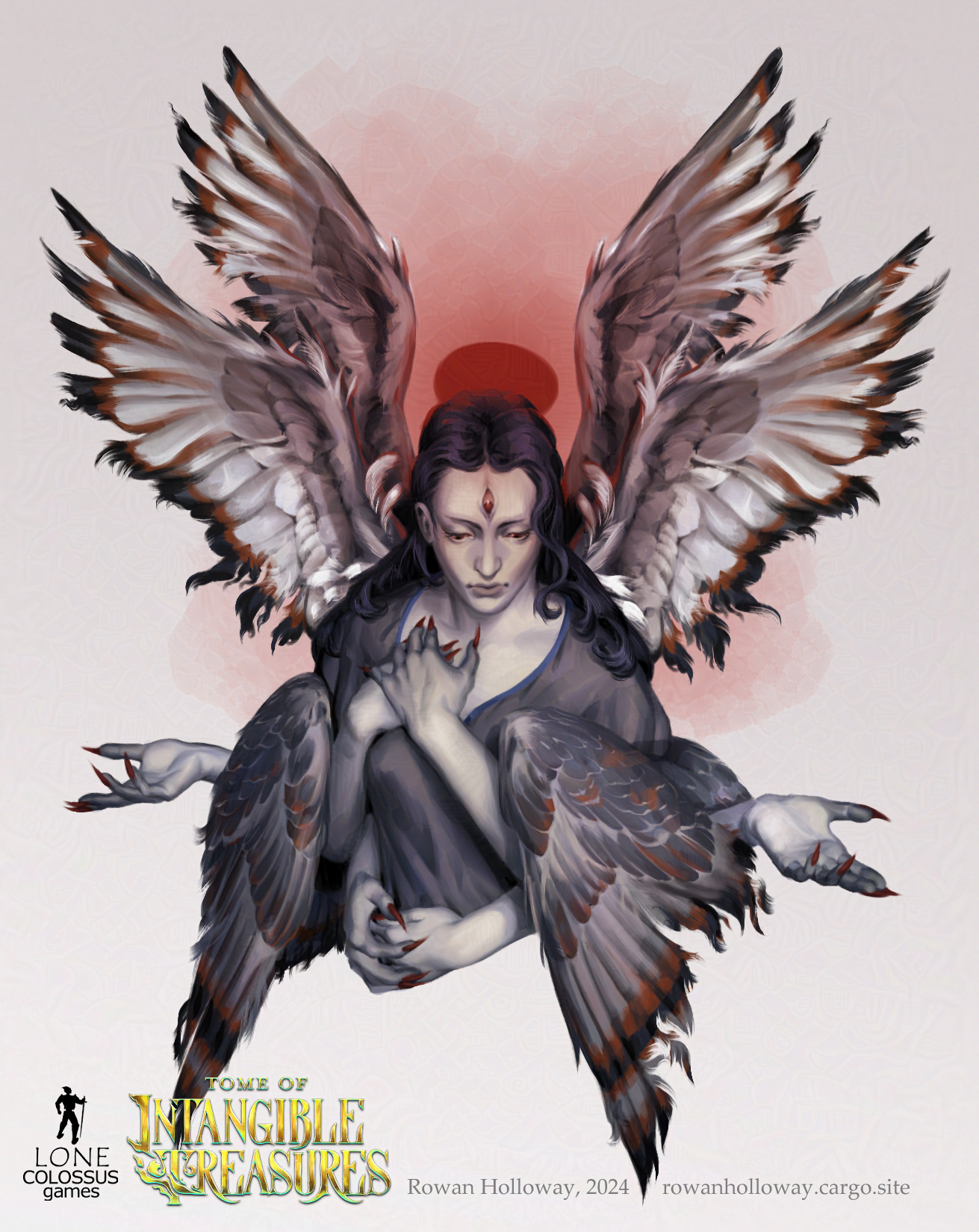 Character art for 'Tome of Intangible Treasures', Lone Colossus Games 2024. AD: Josh Rosing