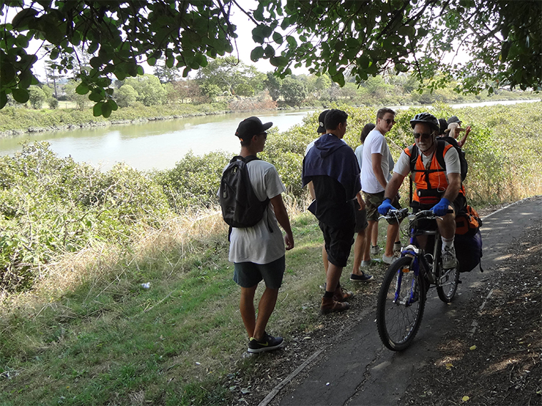 Investigating Te Whau River students recognise the potential of the river providing a route for locals away from arterial roads. Photograph: Esther Mecredy