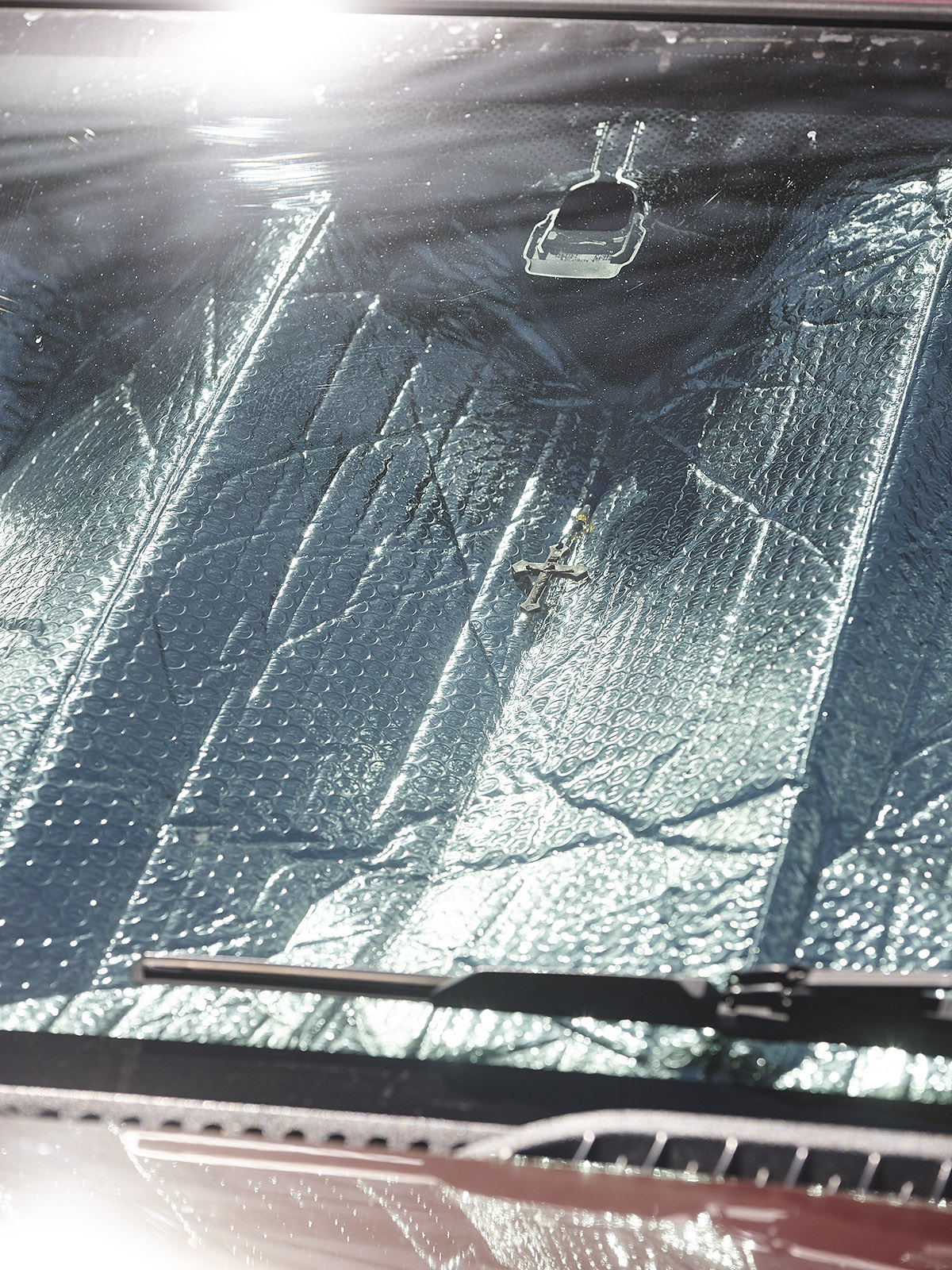 Windshield (Telotype #158), Fairfax Avenue, Los Angeles, April 2021.