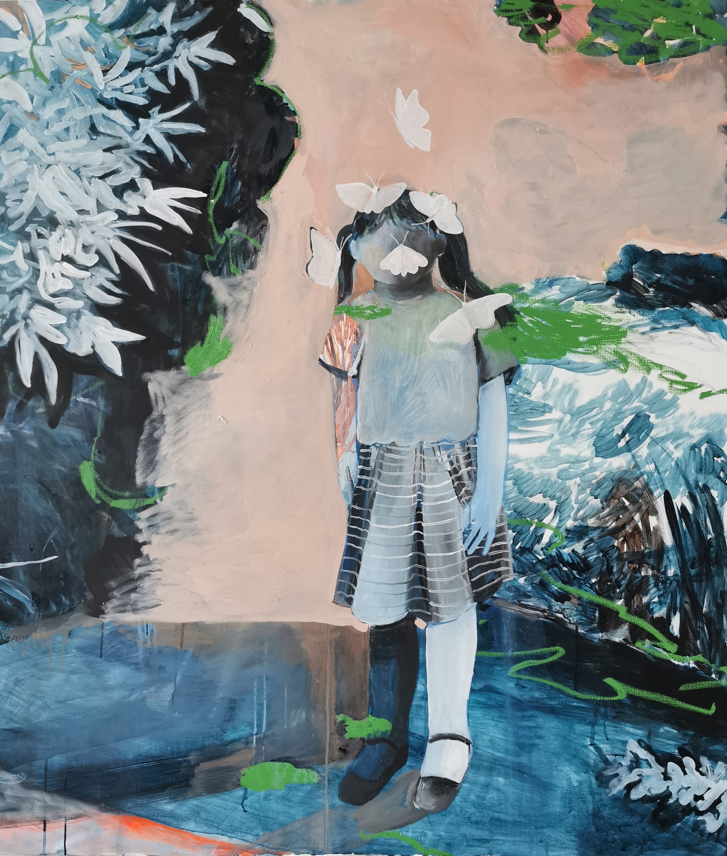 Butterflies, acrylic and oil on canvas, 150/120 cm