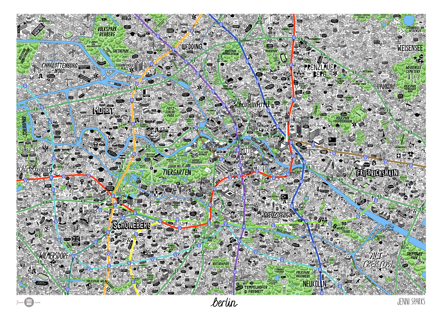 Hand Drawn Map Of Berlin Jenni Sparks