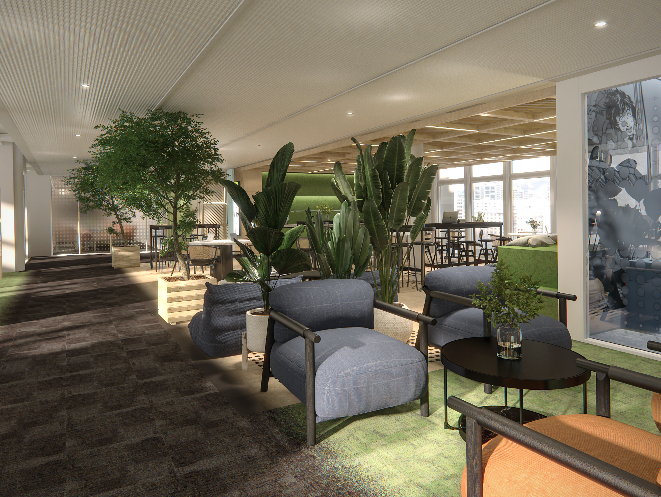 Rendering Gang Bistro/Küche 