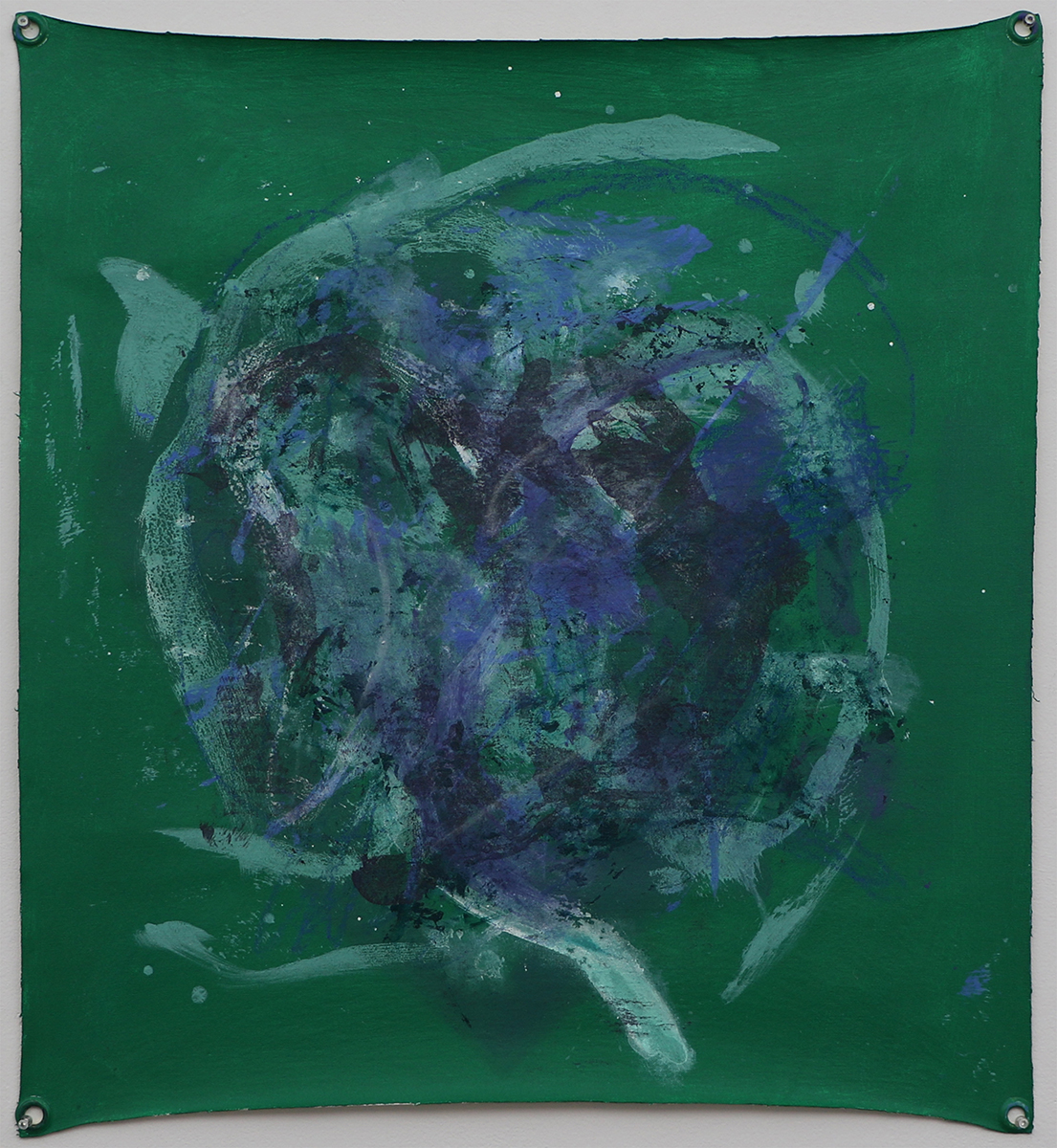 PdiaoexAcrylic, Oil, Pastels, and Grommets on Canvas 28.5x33"