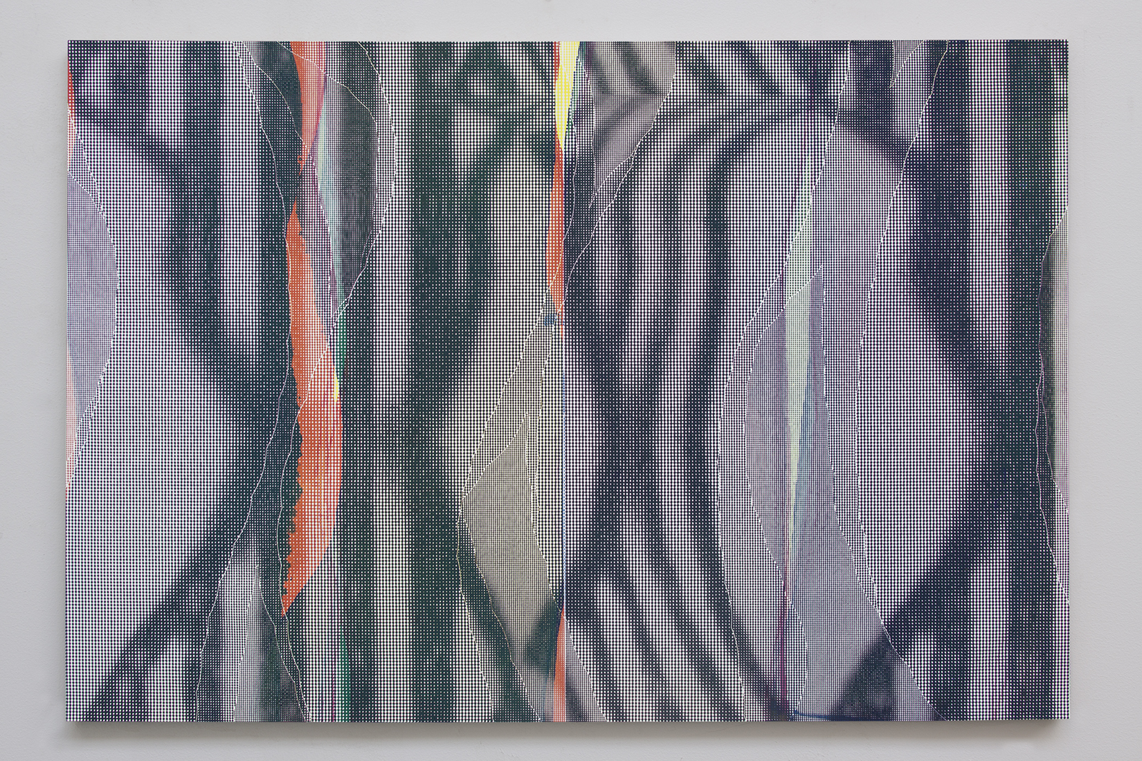 Casting (YMC), 2017, screen print on cotton, 38 x 54 inches