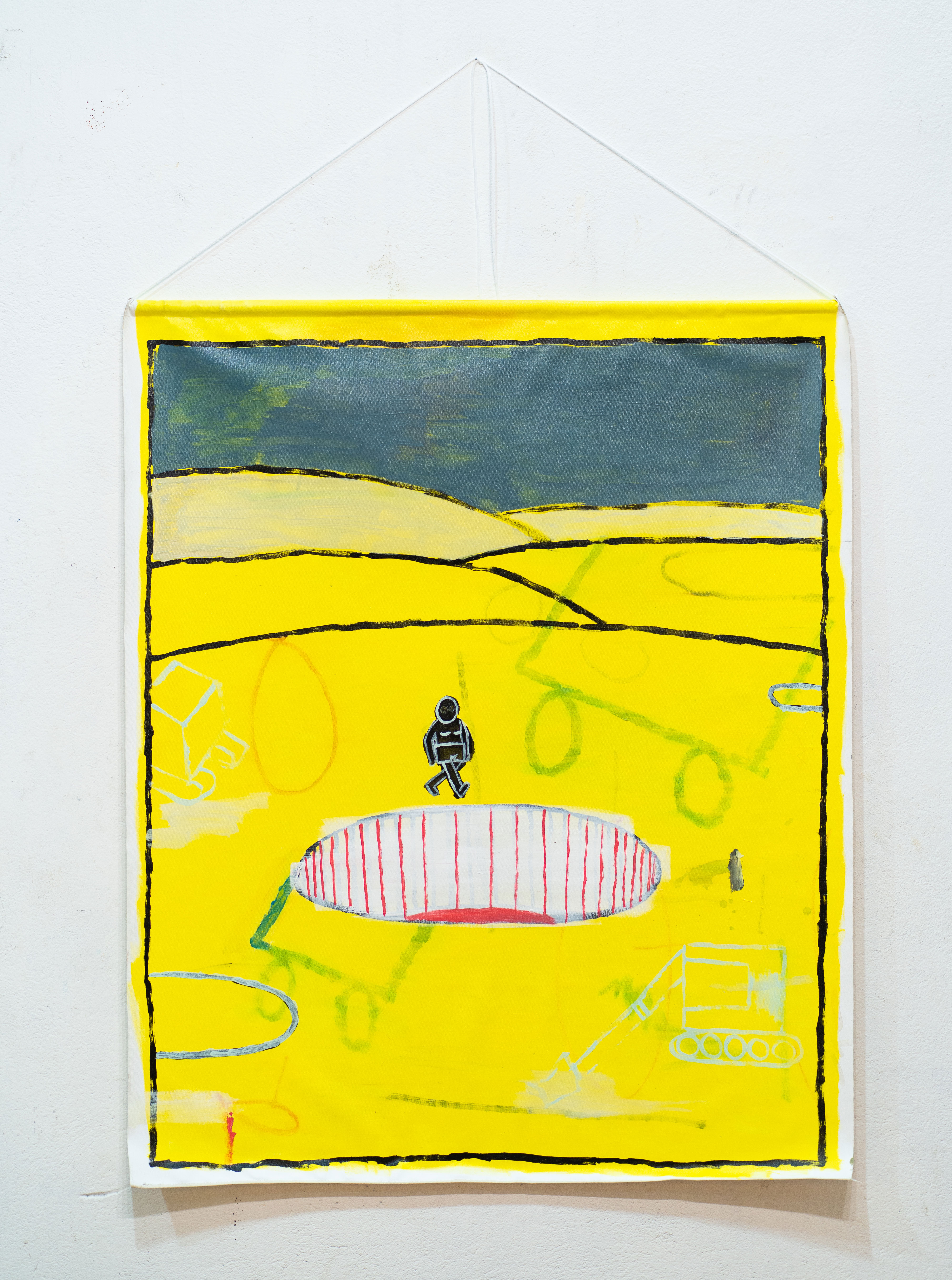 Bagmati River Flag/ Acrylics on Cotton