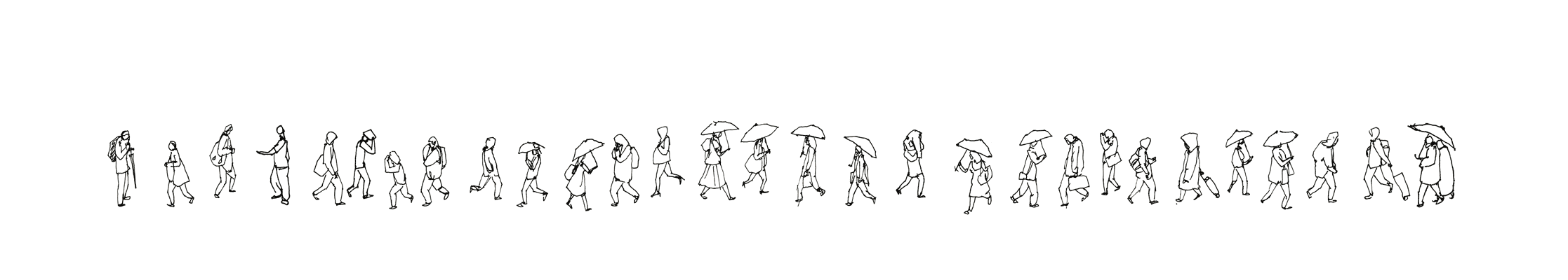 Walking Through The Rain / 2010 / 755 x 137 mm