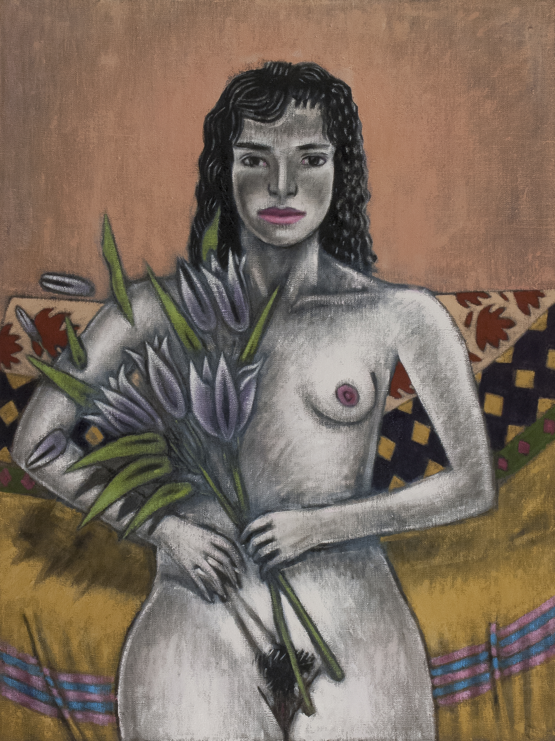 Lauren with Lilies, 36" x 48" oil on linen