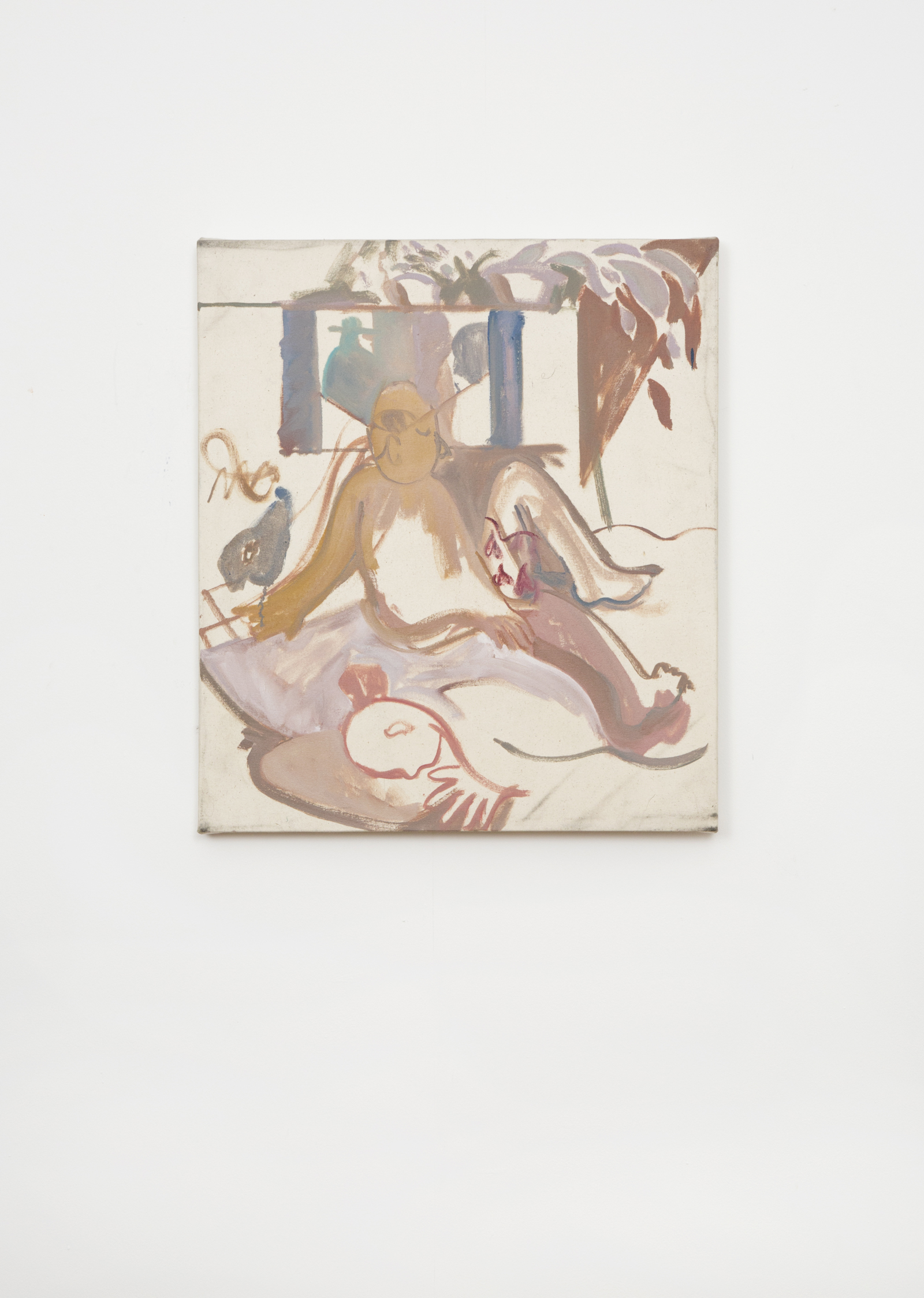 TV On In Bed, 2014. Oil on Canvas, 30"x24"