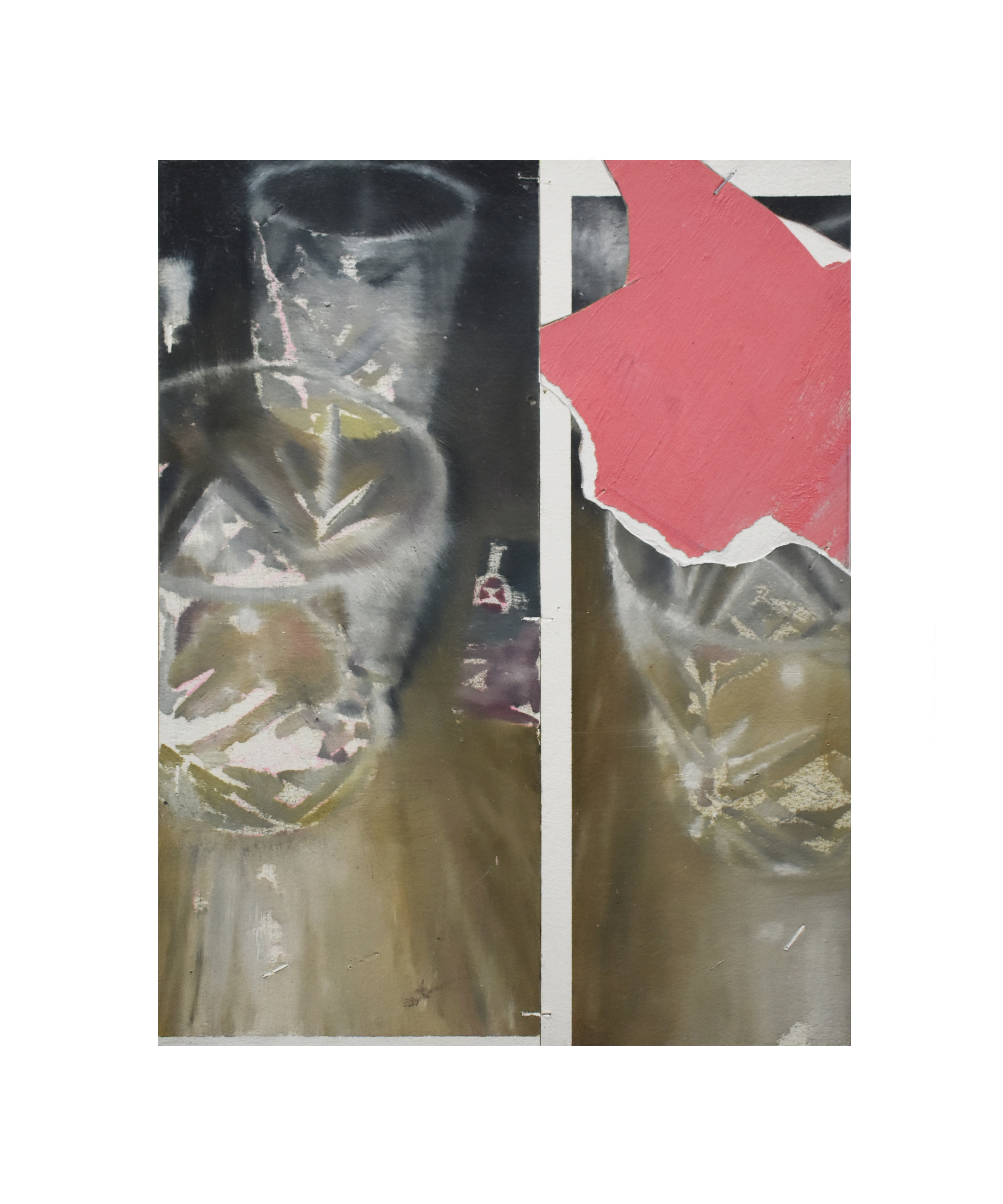Last two drinks at the Elgin, mixta sobre tabla, 32 x 25 cm, 2023