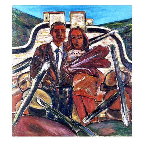 IL MATRIMONIO 1986, oil on canvas, 100cm x 100cm
