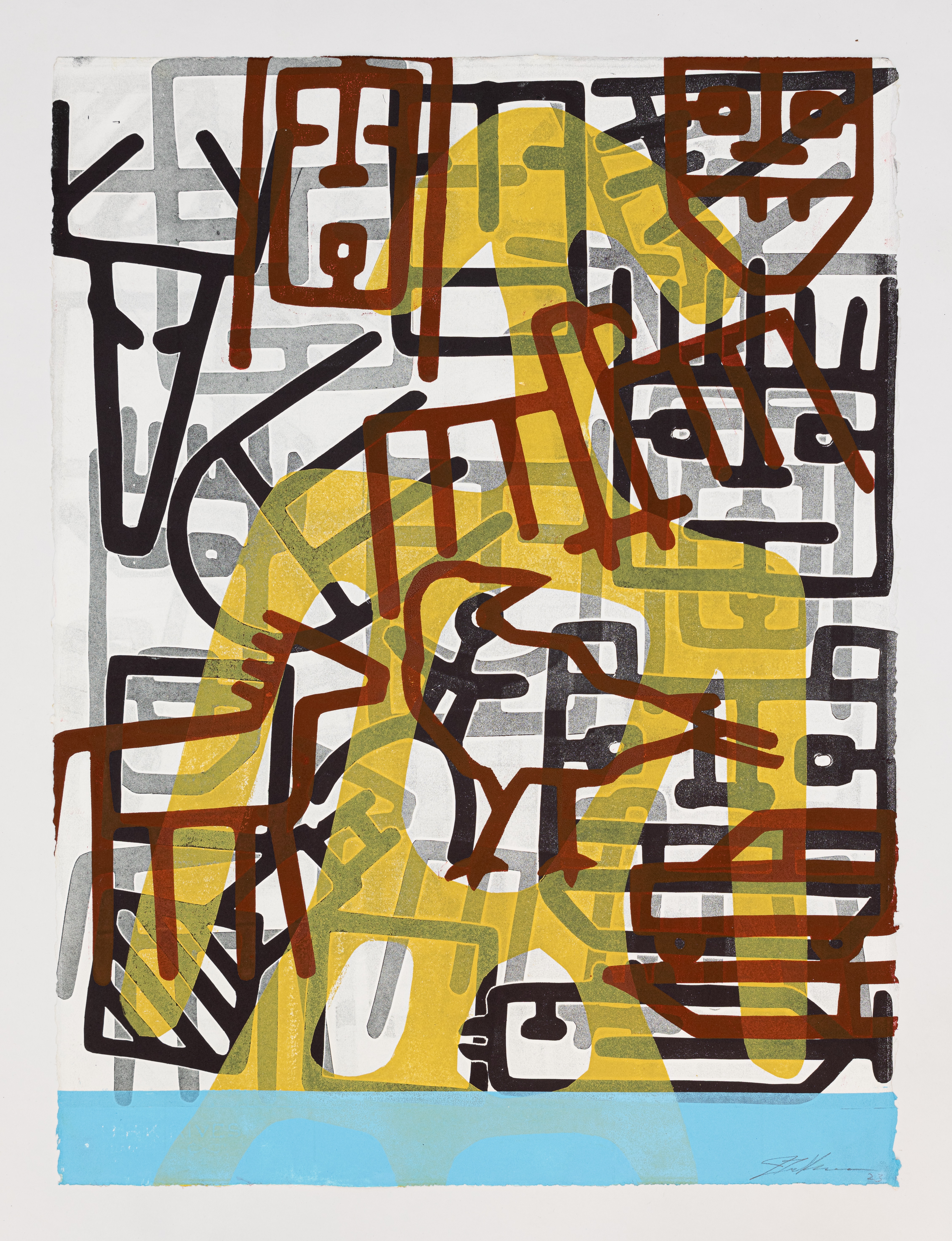 Joe Feddersen, Convergence, 2023, Ink on paper, 30 x 22 1/2 in. $4,250 (unframed)