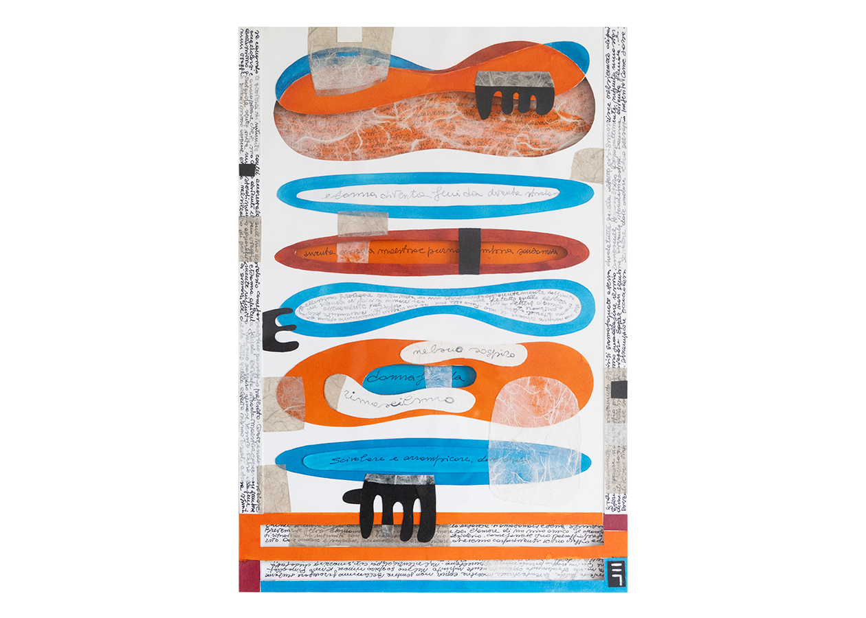 Lettera d'amore per l'amore di un mio amico (China su carta, collage, cm 40x56, 2023)