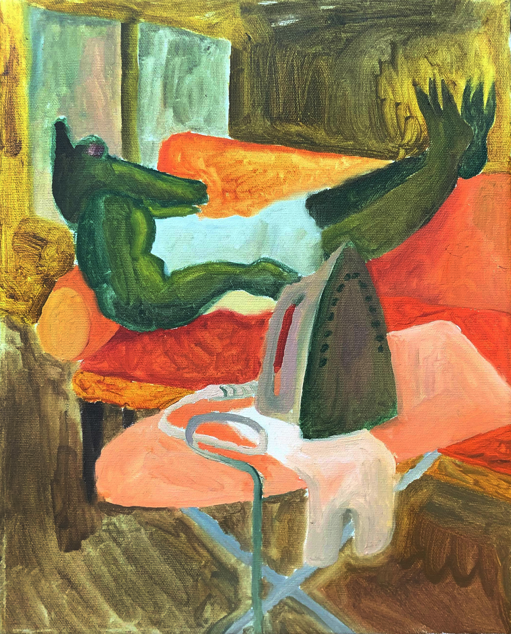 Commercial Break, oil on canvas, 8x12