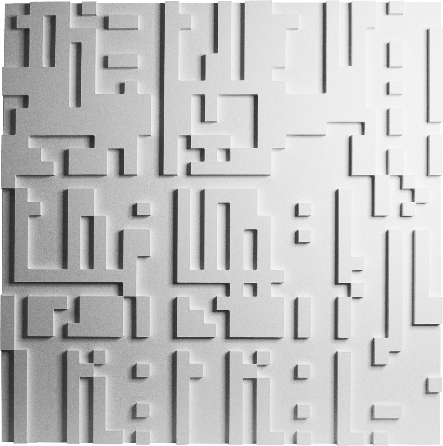 Monochrome Landscapes III. Titanium White 4 / Series of acrylic paintings on fibreboard 2020 / 70x70 cm