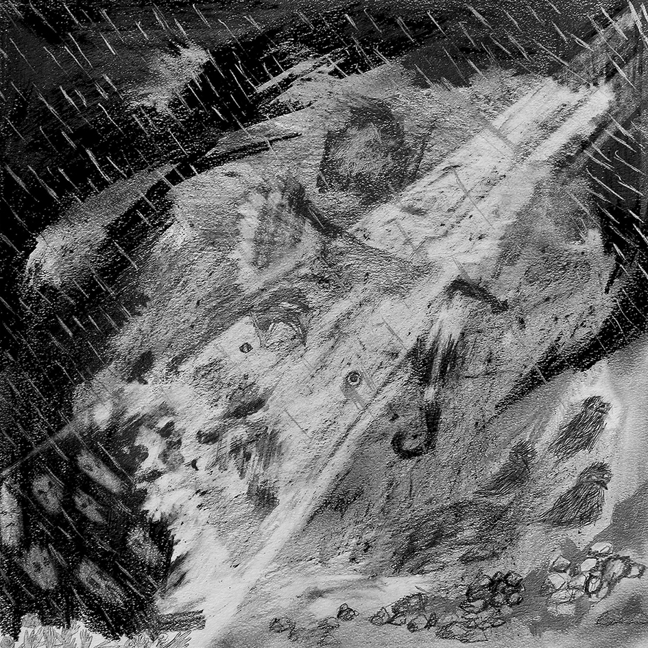 다섯가지 방관, 2017, 종이에 흑연, 30x30cm