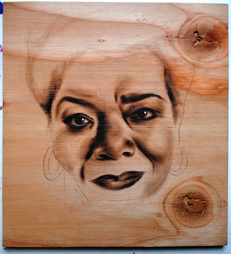 Maya, oil on wood panel