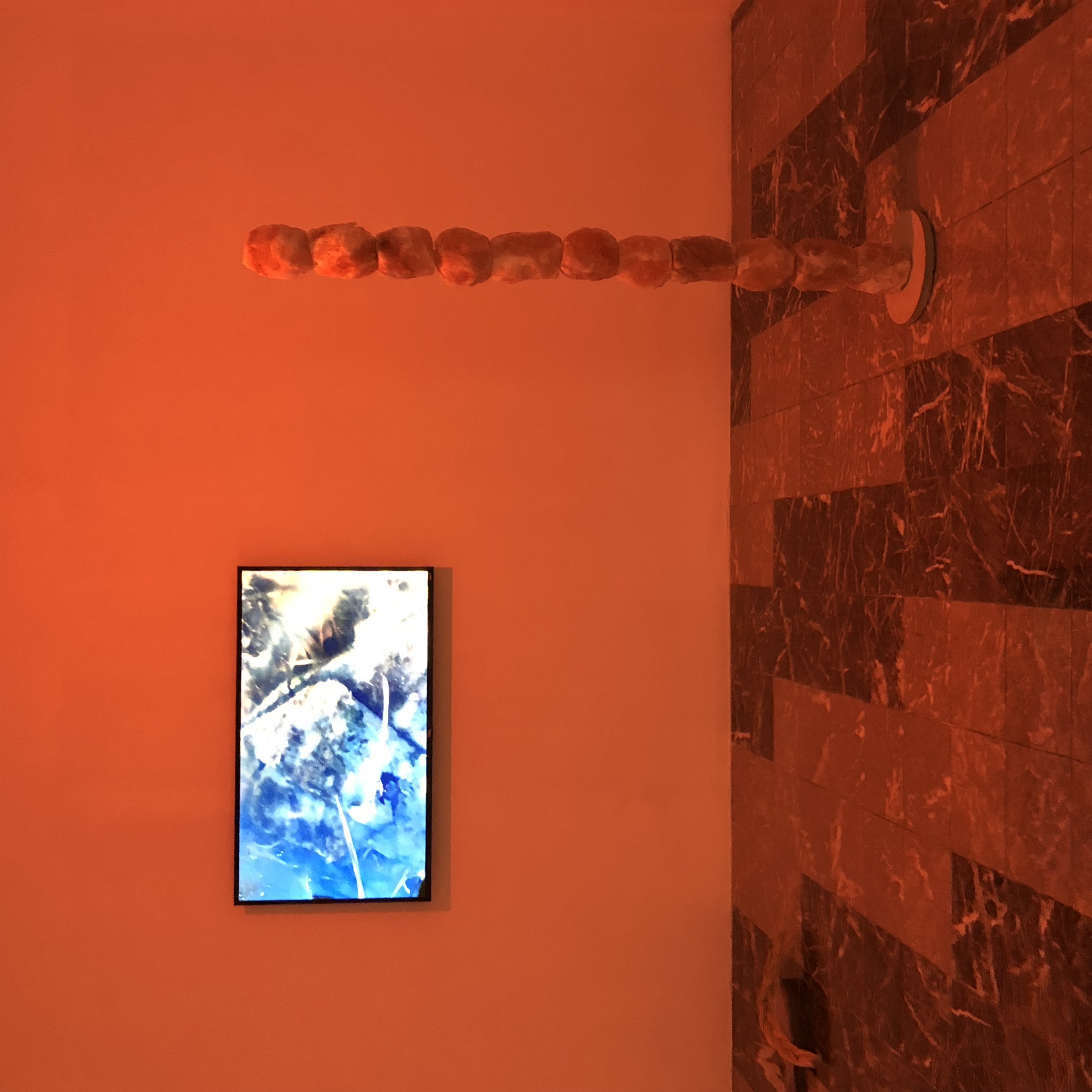 Intangible Structures, Digital video, 2016 – 2018 and Edith 2, Salt on wood, 2017