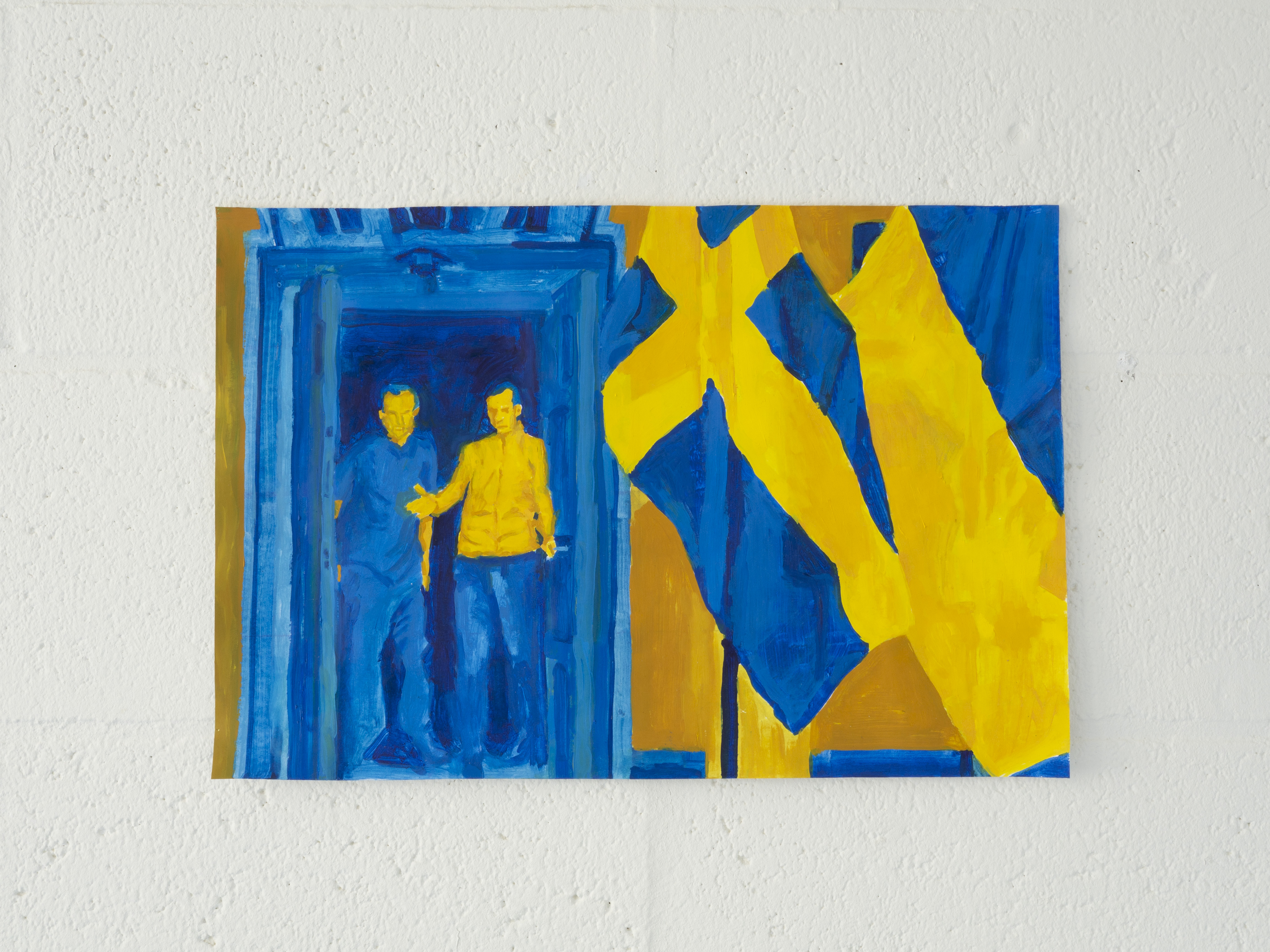 Blågult eller Gulblått (Blue Yellow or Yellow Blue, 2023, Oil on Paper, 58x38cm.