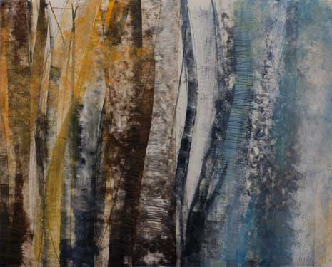 Trees No. 6 2013  Mixed media on paper 36″ x 24″