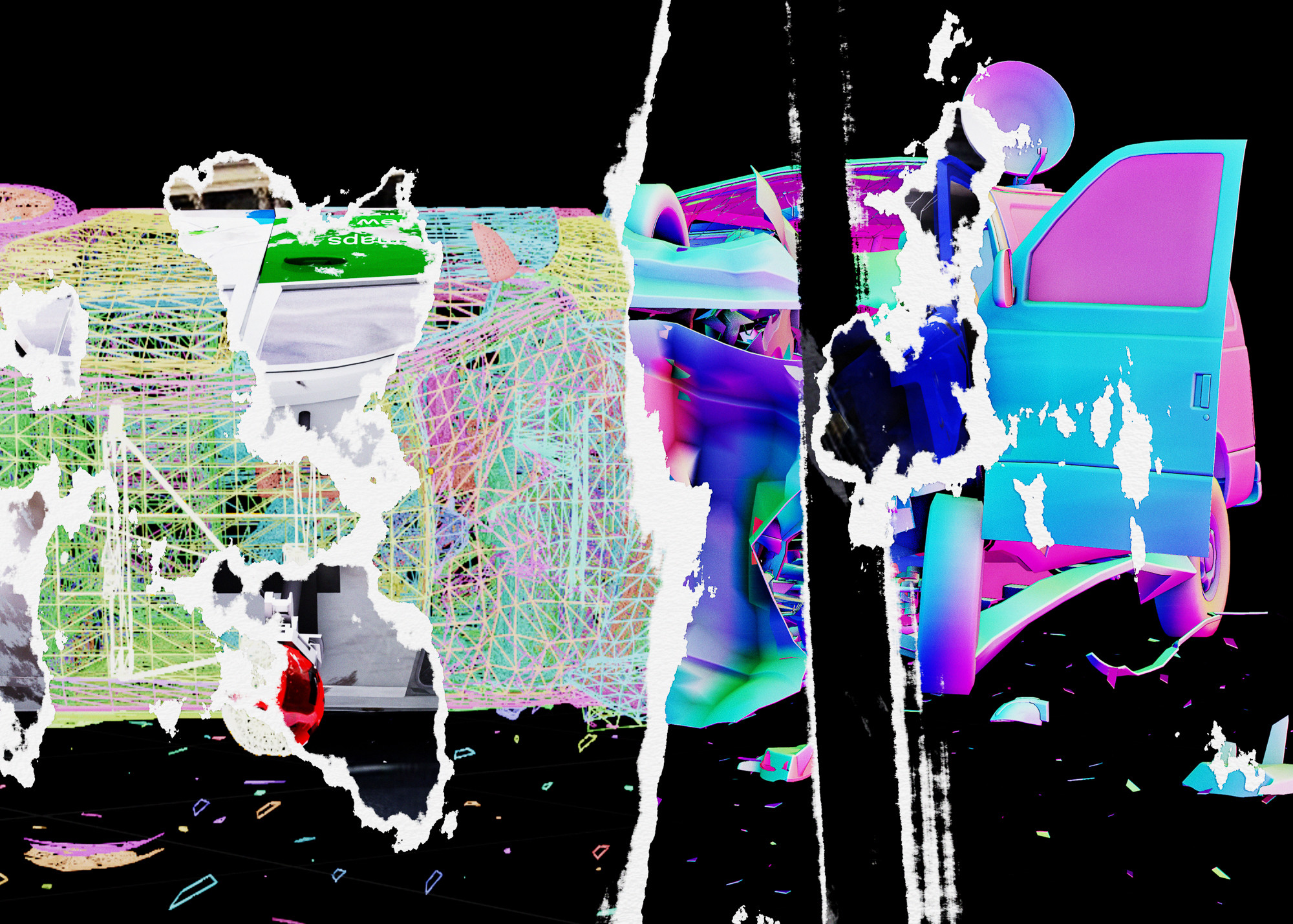 Hallucination, verification, acculturation, alienation (detail), 2022, inkjet print, 25 x 39 in. (64 x 81 cm)