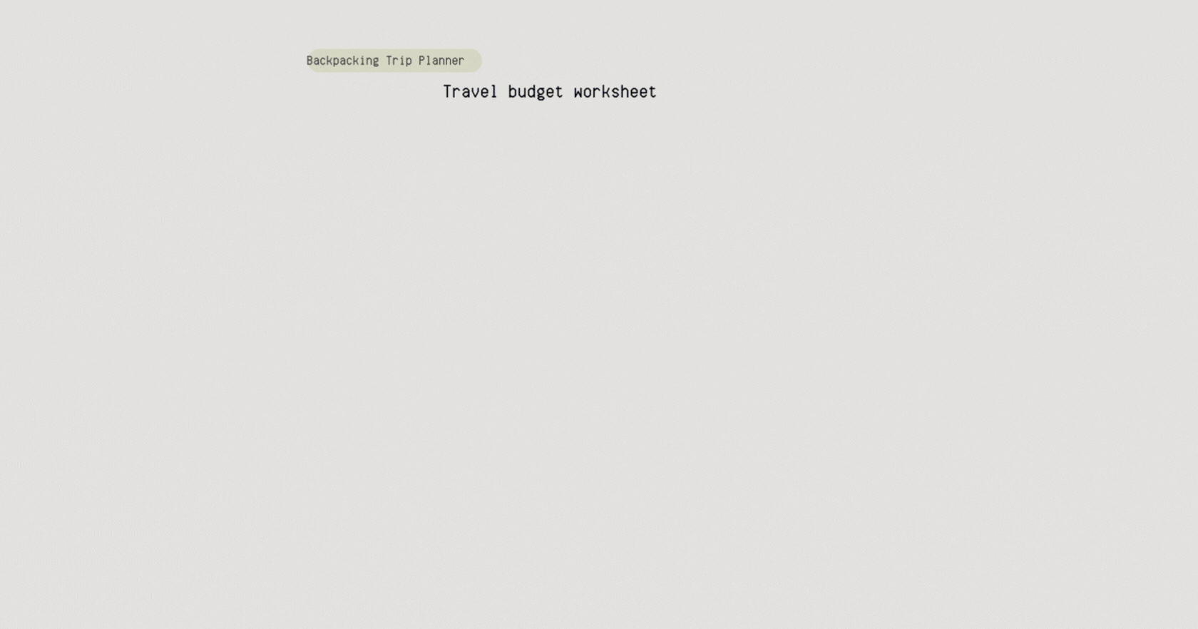 Automated Travel budget Google Sheets template - long-term trips planning