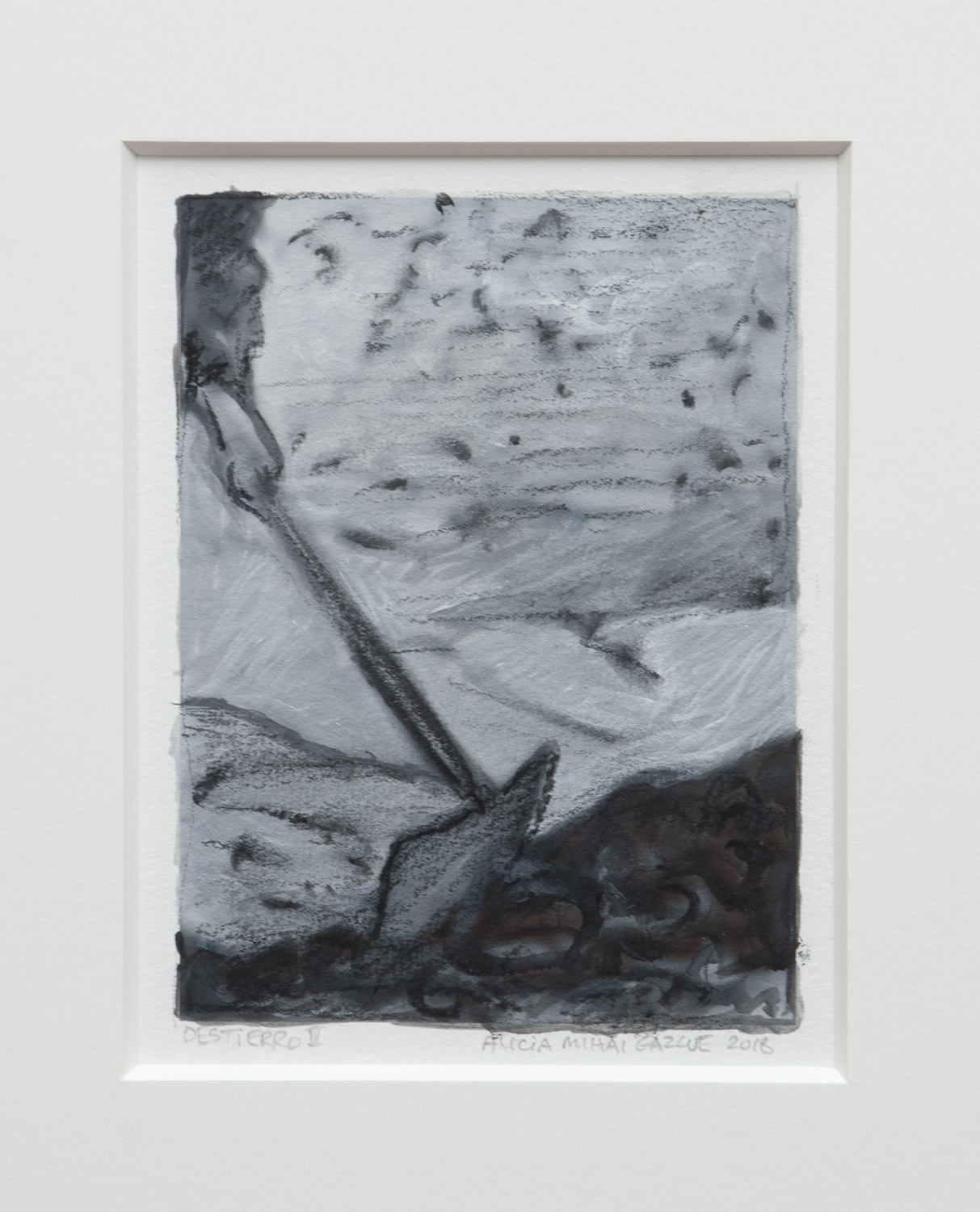 Destierro V, 2018 Acrylic and Charcoal on Paper 15" x 12"