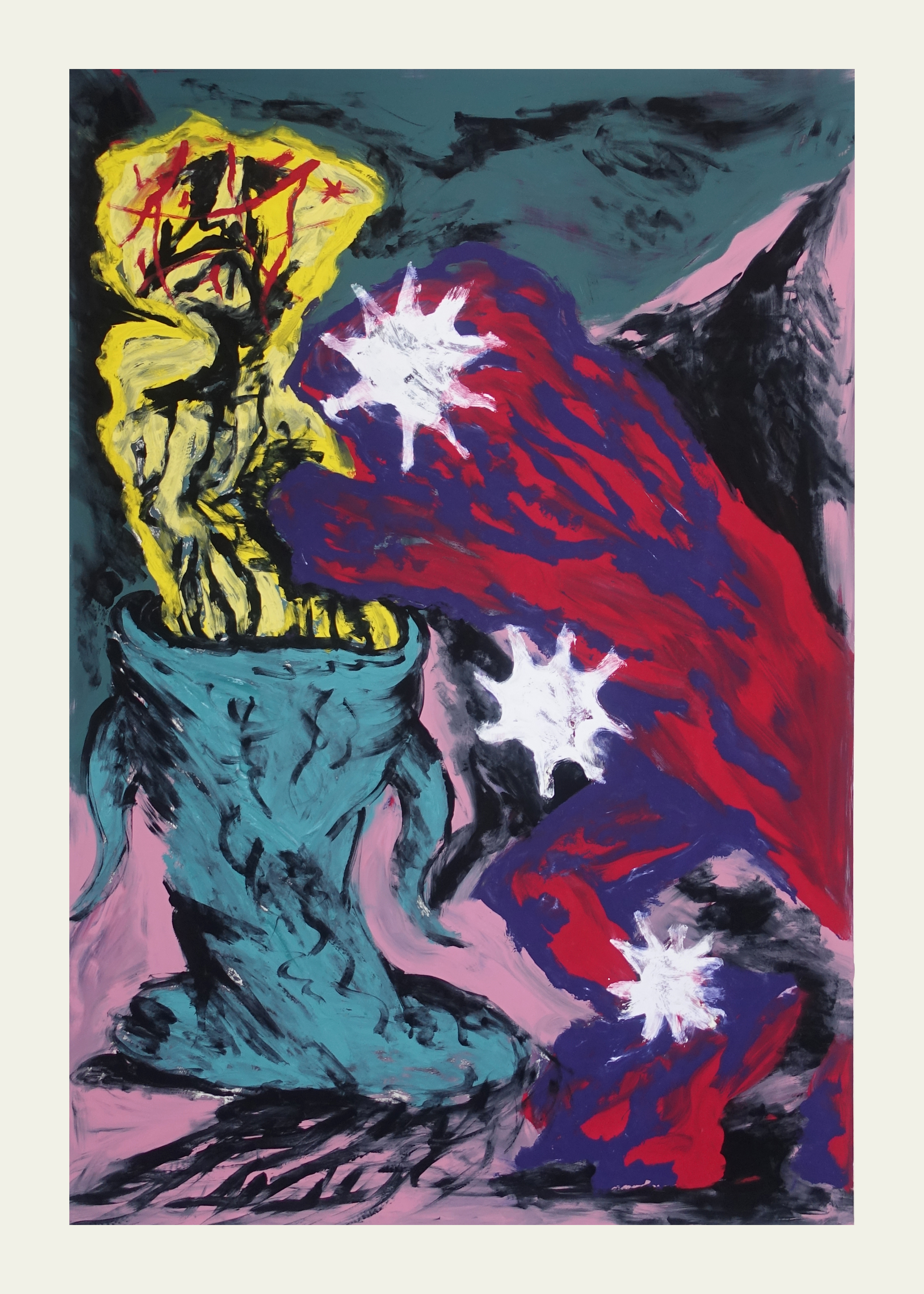 The Green Lionserigraphic monotype on paper, 140x100cm, 2024