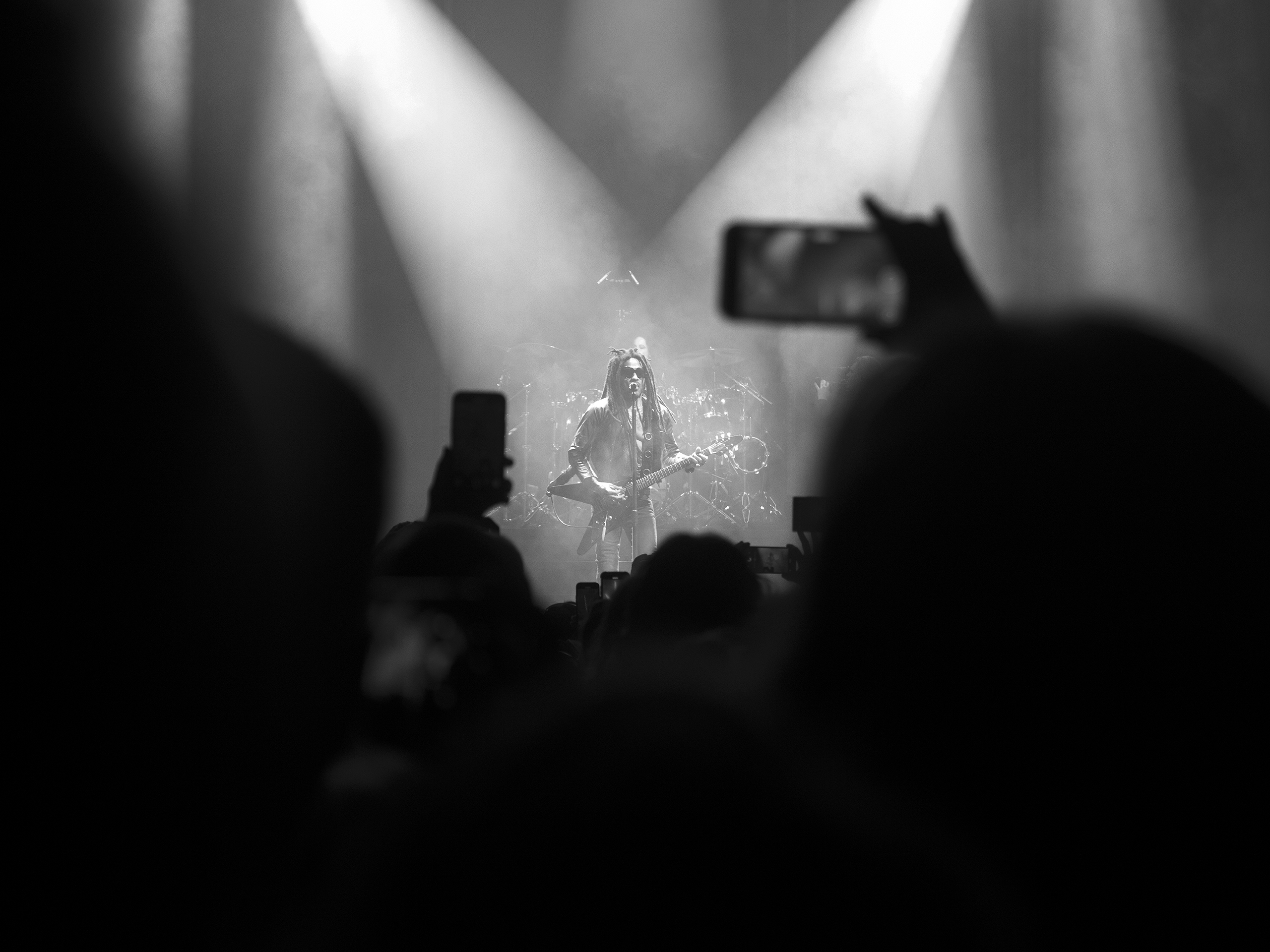 Lenny Kravitz at the Navarra ArenaPamplona, Spain, 2025photography, bw, single