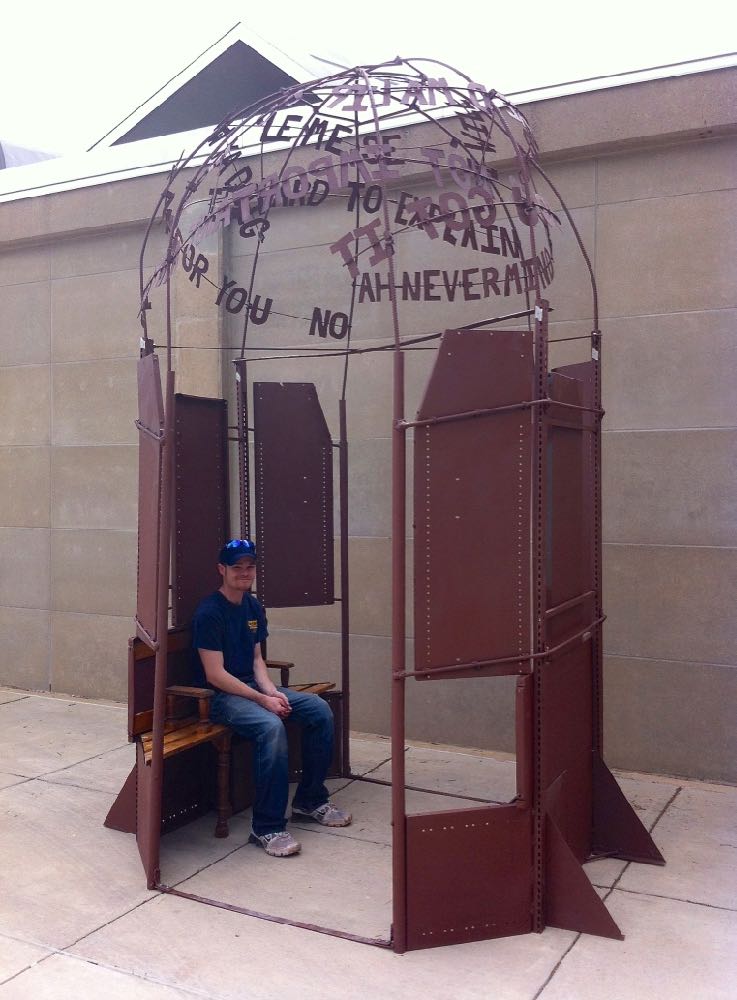 Public Sculpture, “Left Out”welded steelAdvanced Sculpture, Bloomsburg University, Spring 2012