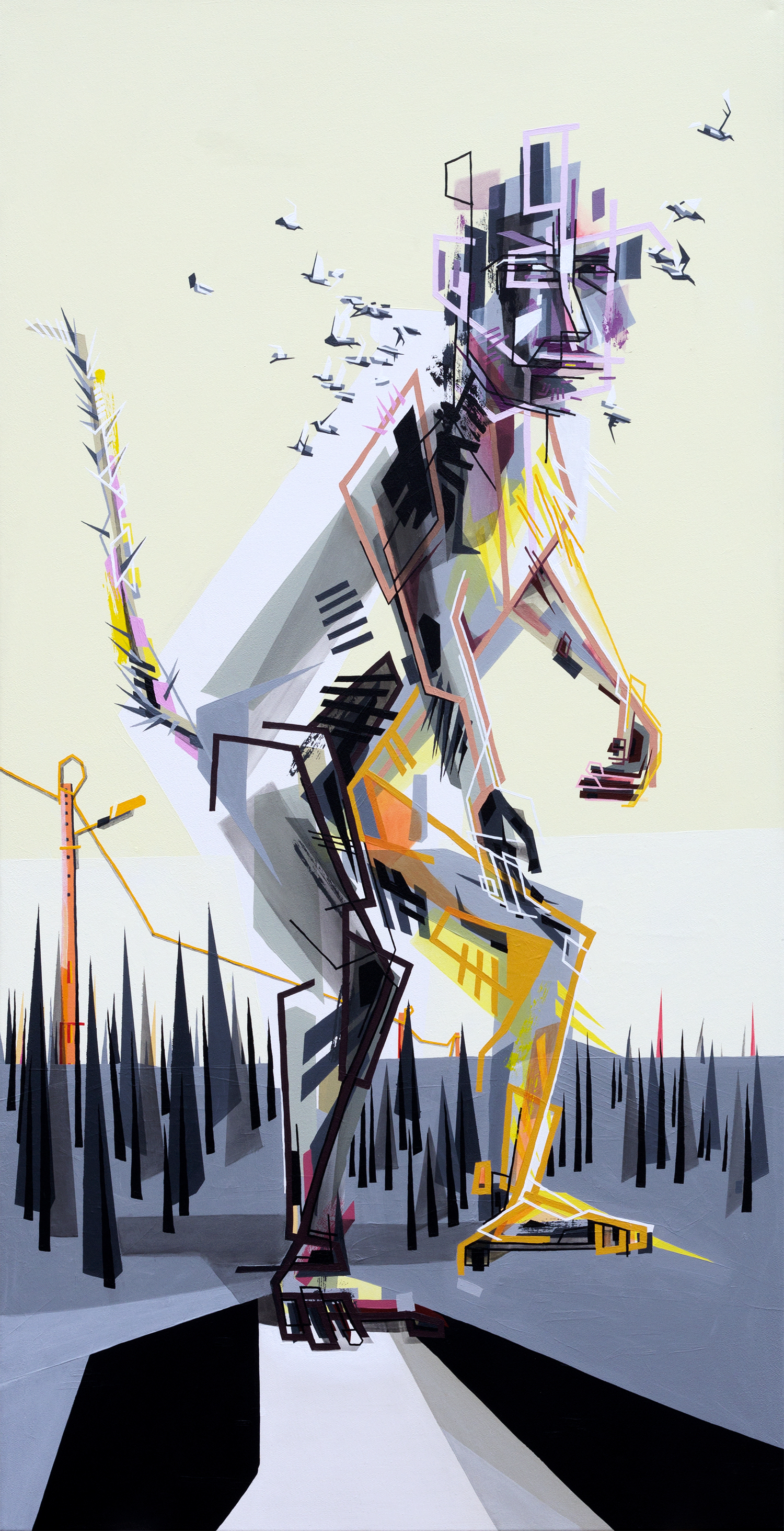 ABWEICHENDE STILLE  ·  acrylic on canvas  ·  140 x 70 cm