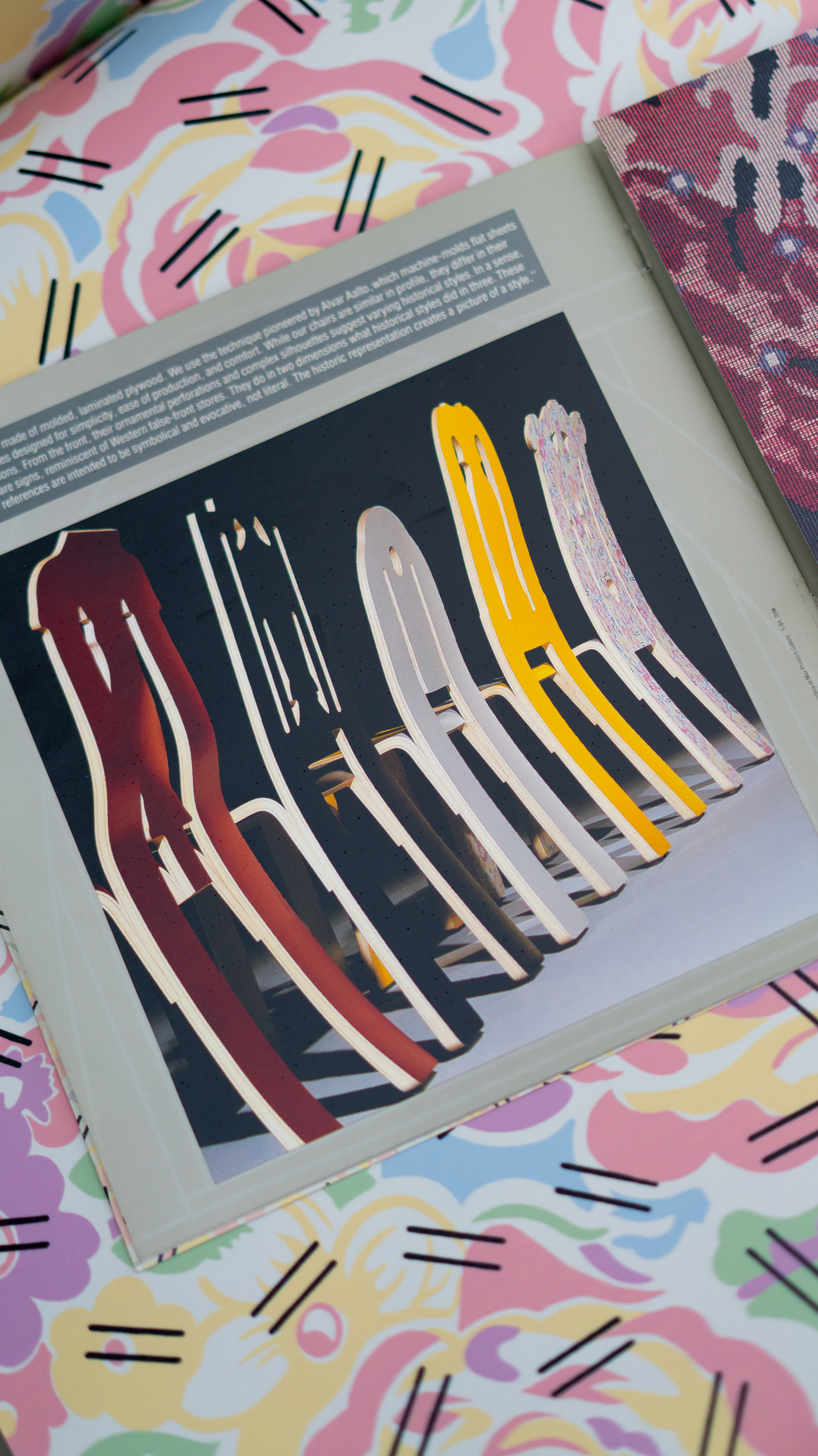 SWEETERFAT KNOLL CHIPPENDALE CHAIR GRANDMOTHERS TABLECLOTH ROBERT VENTURI DENISE SCOTT BROWN, VINTAGE CHIPPENDALE POSTMODERN RARE CHAIR