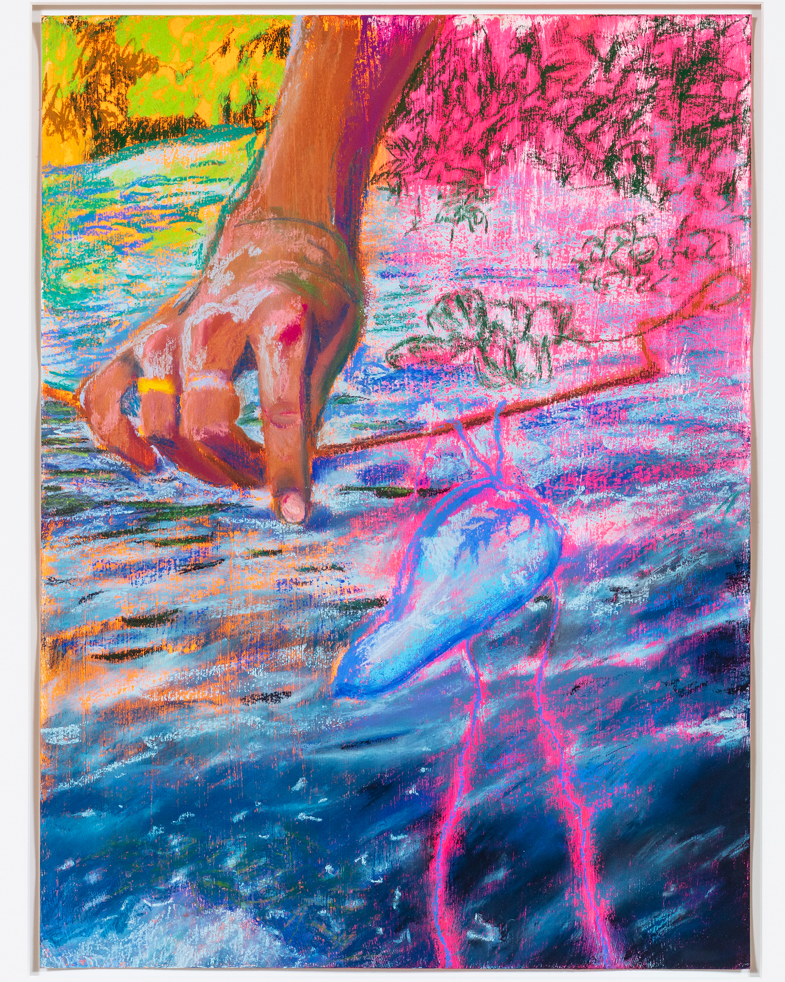 My Dad Holding a Poisonous Siphonophore - Mixed media on watercolor paper, 2021