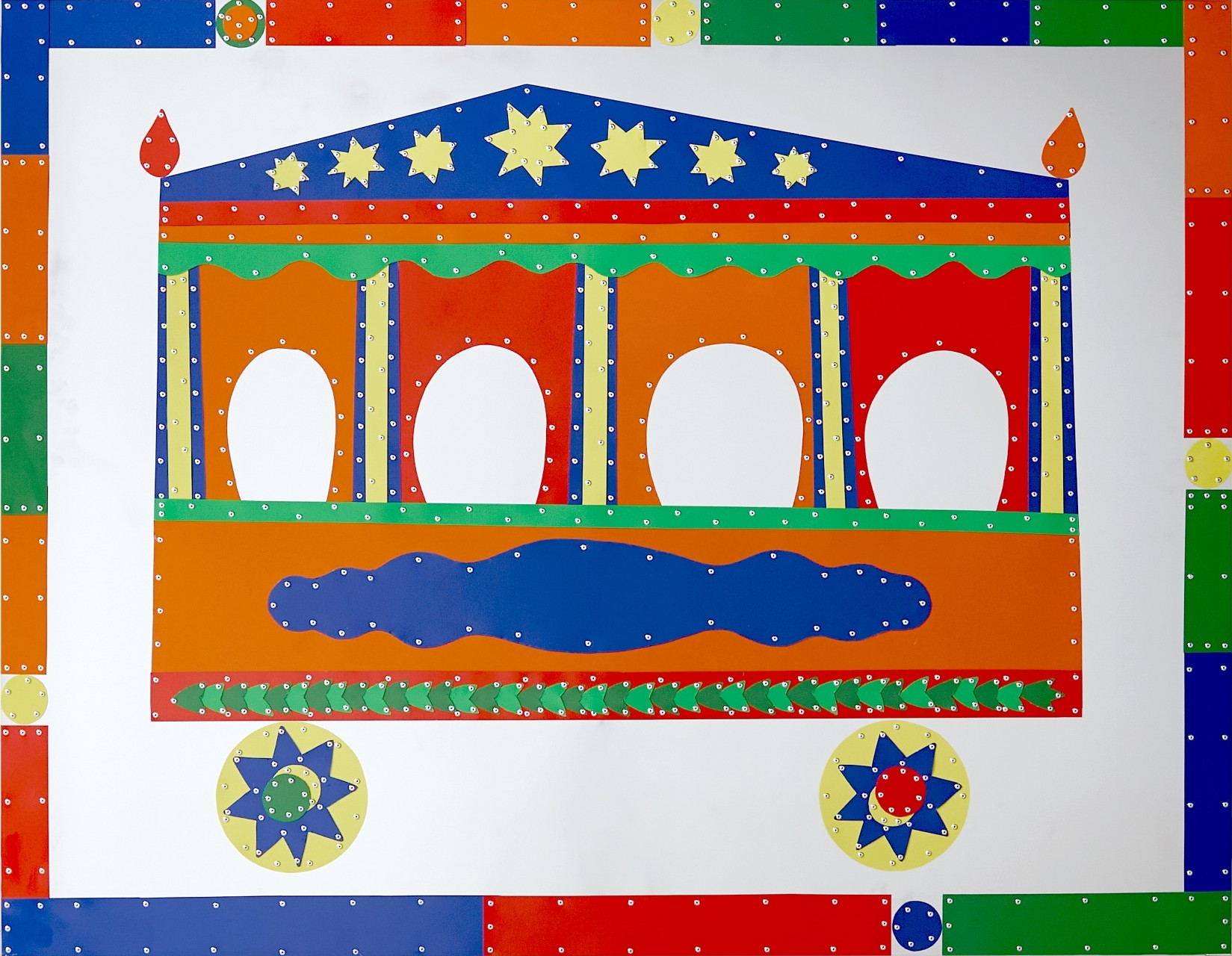 Fortune Parlour, Aluminium, acier pr&eacute;laqu&eacute;, rivets aveugles, 180x140x4cm, 2026.