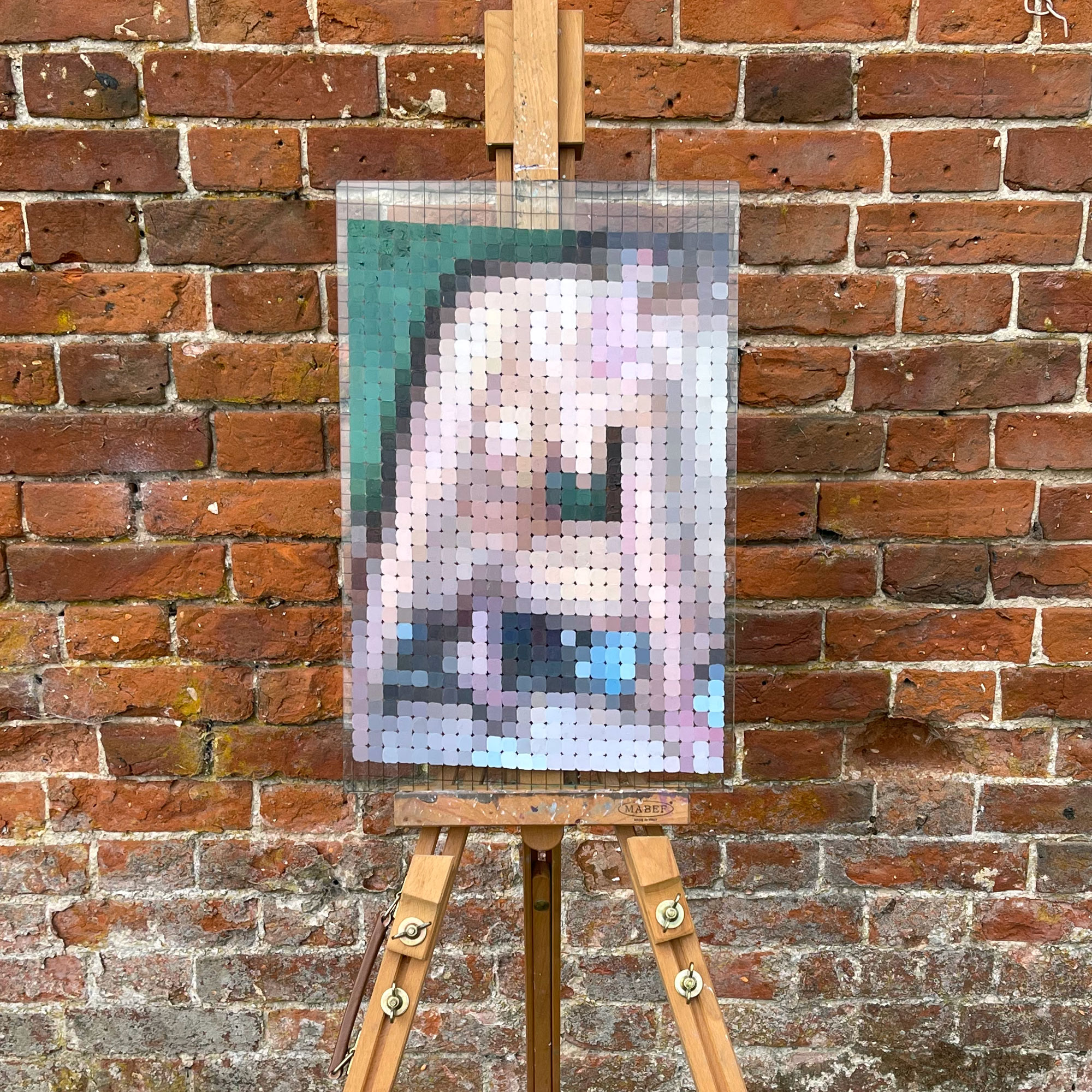 Reverse Cowgirl, oil on glass, 51 x 33 cm