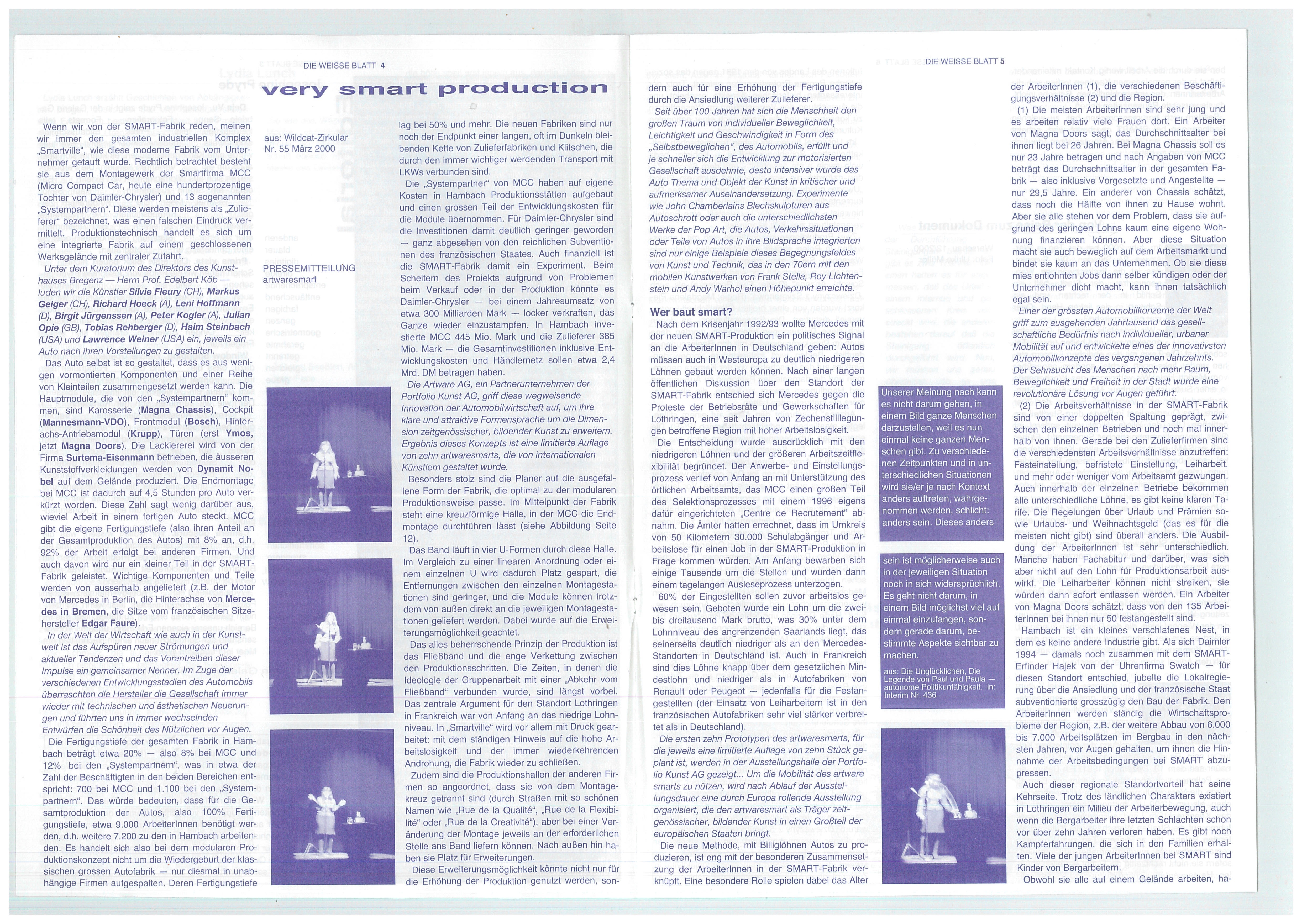 Die Weiße Blatt, 01, 2001. Mit freundlicher Genehmigung der Redaktion.