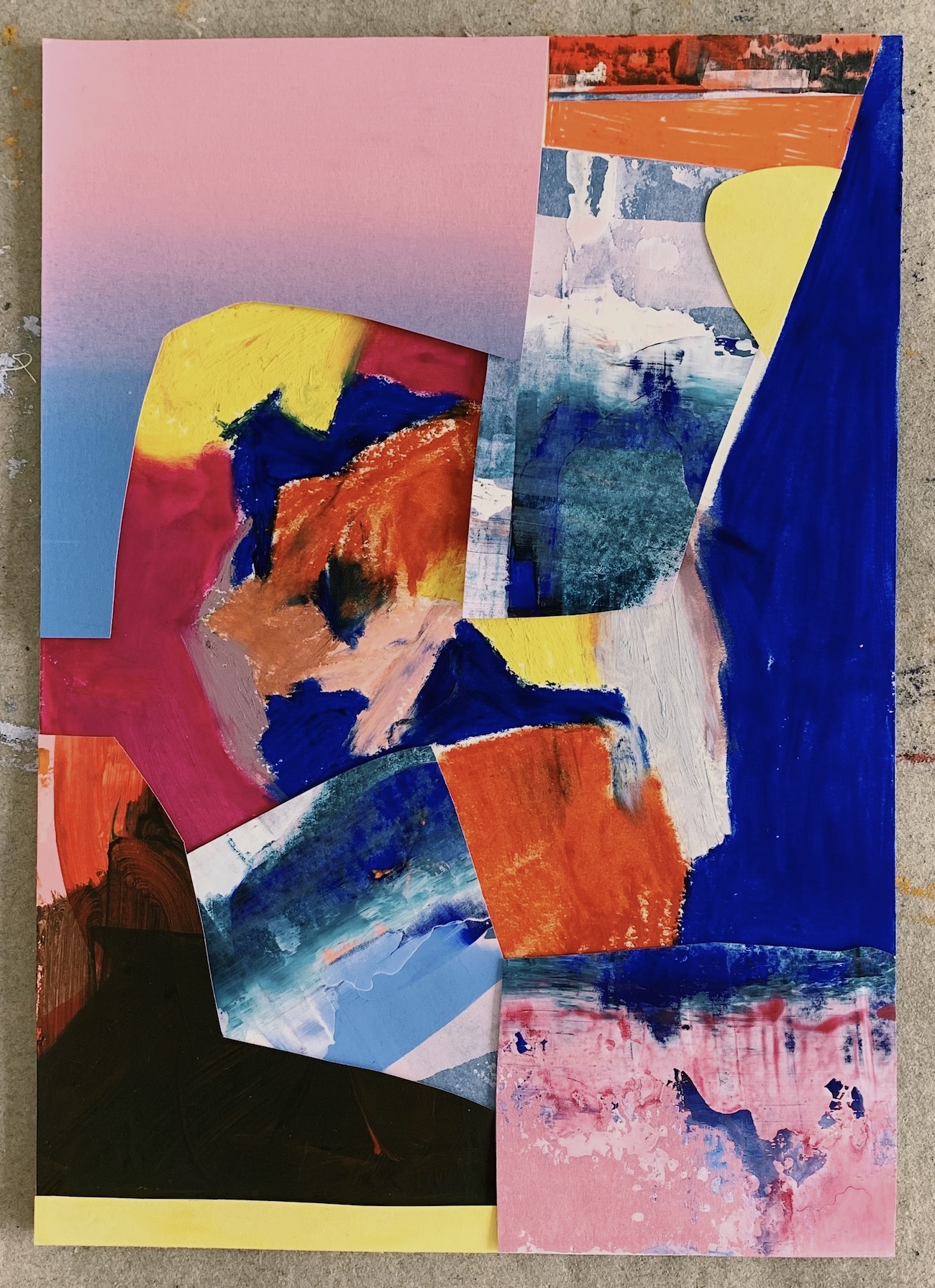 A constant loop, 2023, Mixed media collage, 29.7x21cm