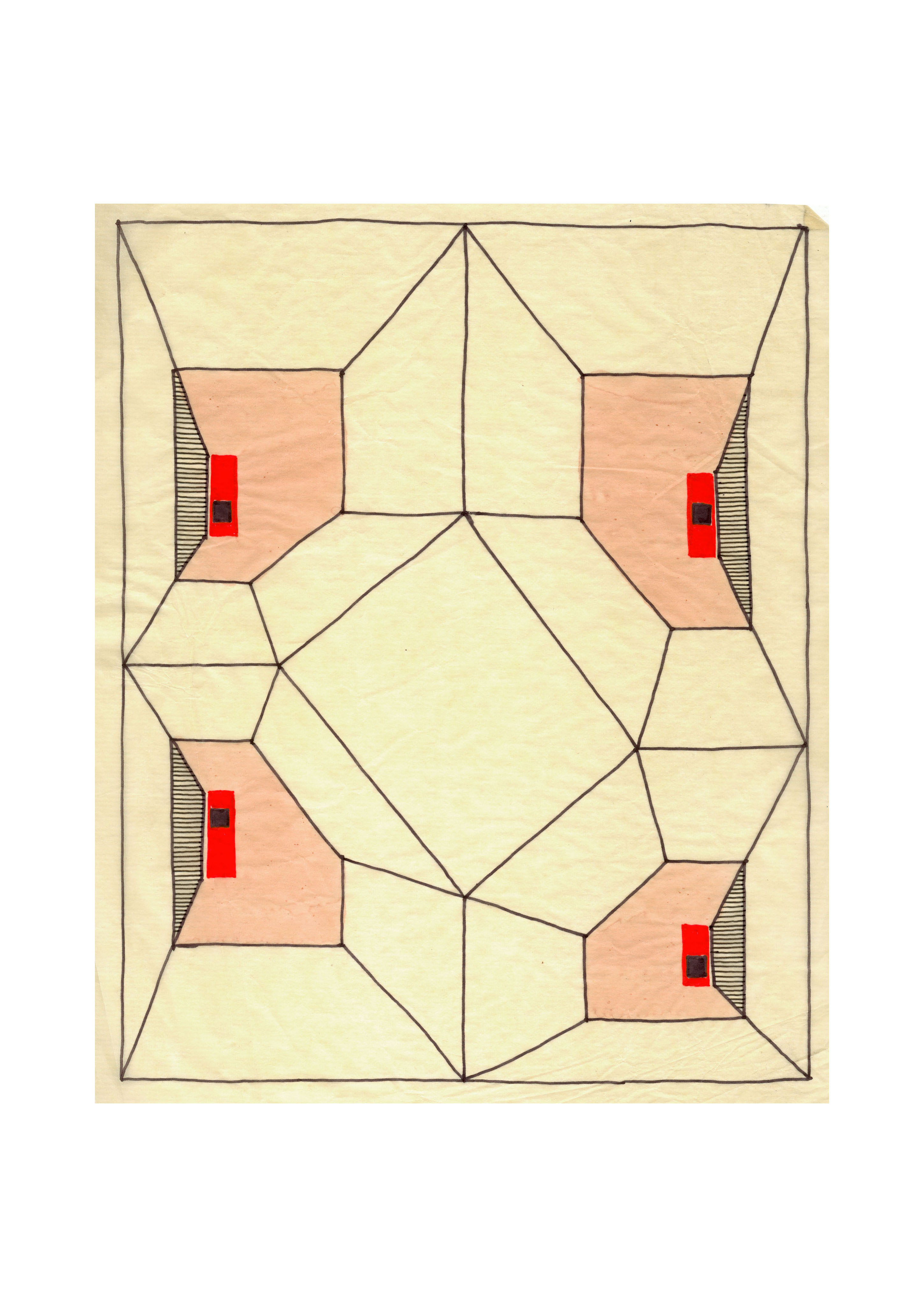'base, interior', ink on trace paper, 20x30cm