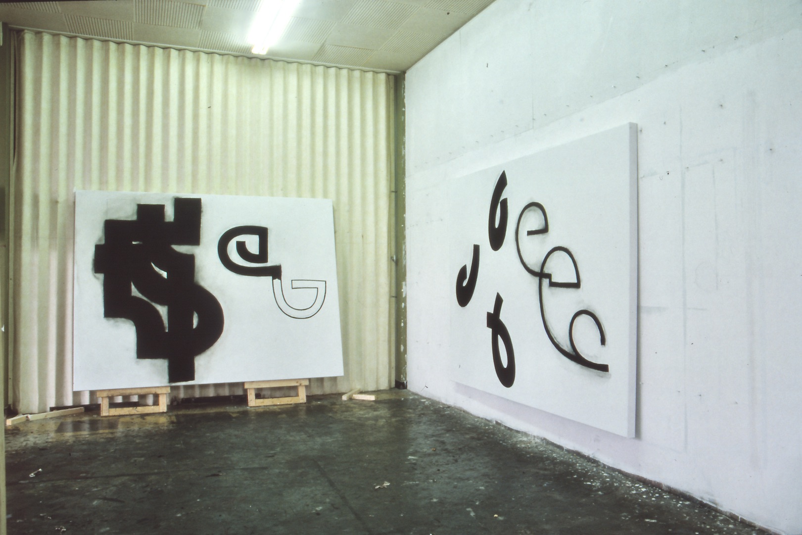 Studio 1990/1991, Untitled, acrylic and oil on canvas, 195 x 270 cm