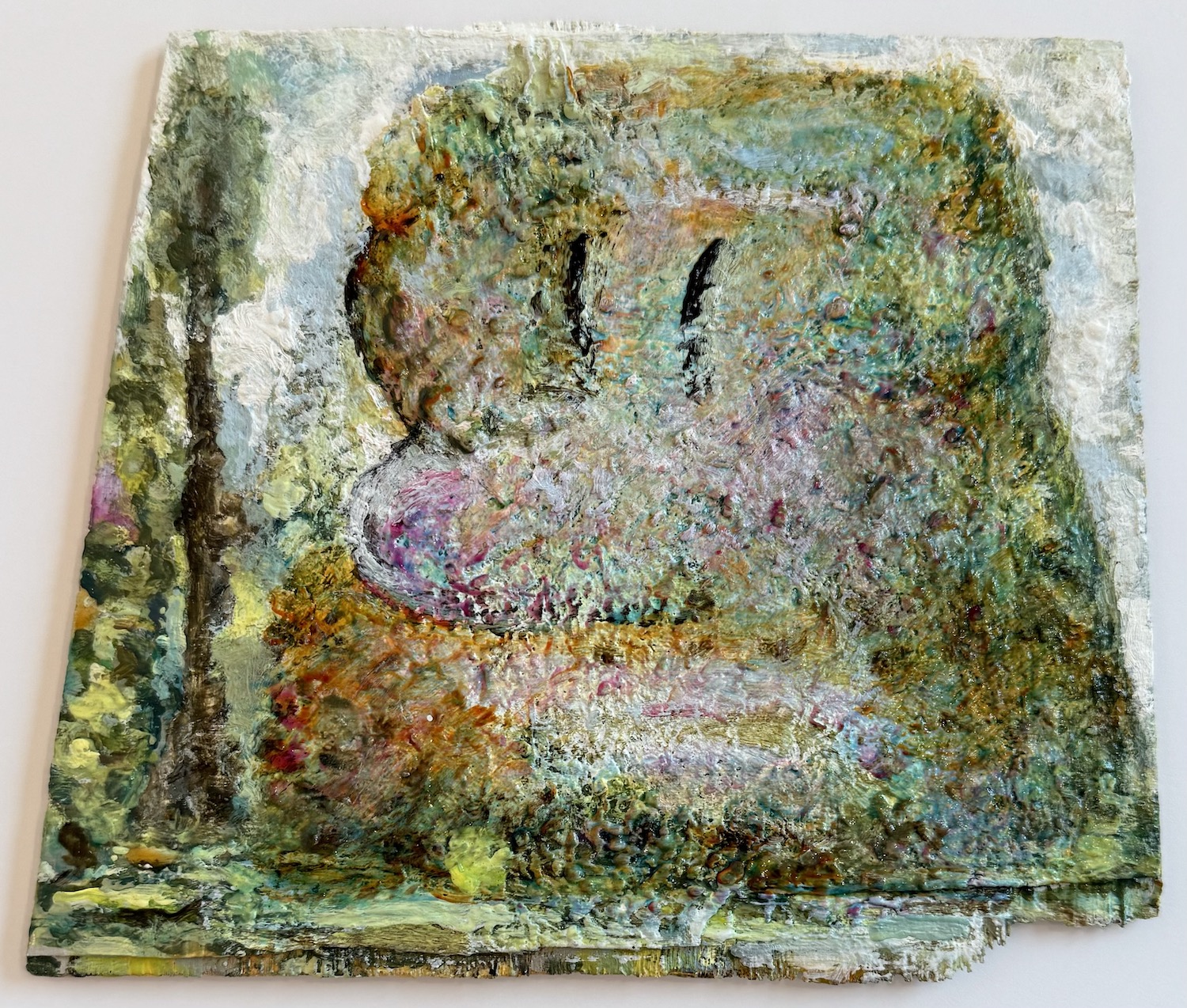 Green Mind, 2024, Acrylic on panel, 6 7/8 x 8 1/8 in.