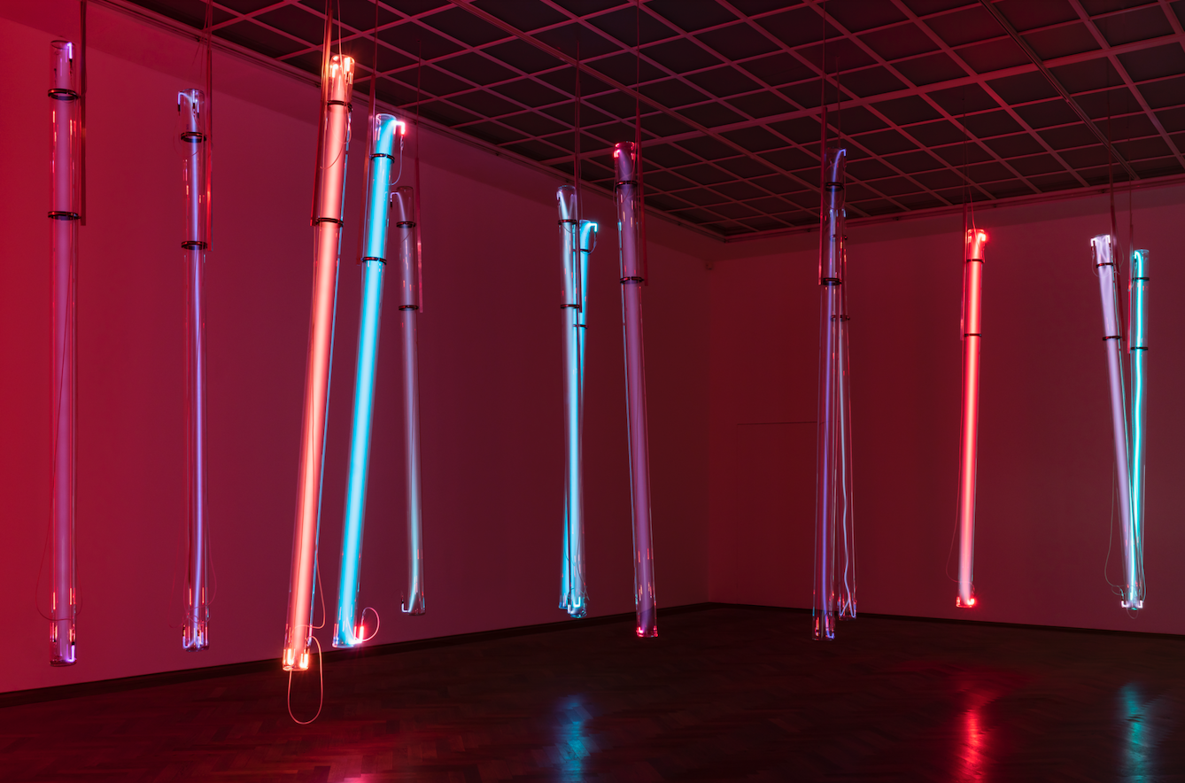 Raphael Hefti, Installationsansicht, Salutary Failures, Kunsthalle Basel, 2020, Message Not Sent, 2020. Foto: Gunnar Meier / Kunsthalle Basel