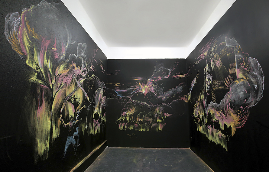 View of mural done for Palacio de Bellas Artes de Ciudad de Mexico